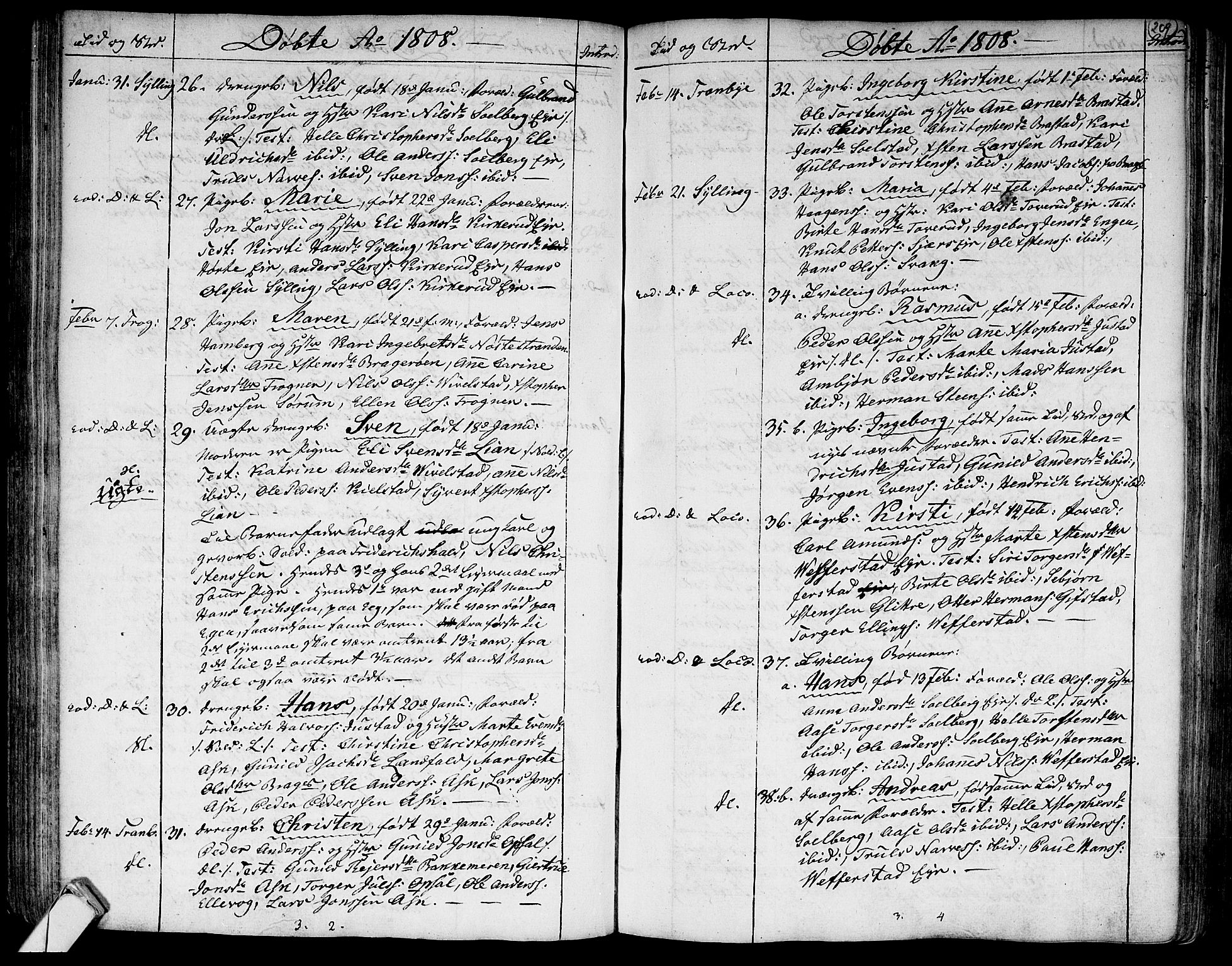 Lier kirkebøker, SAKO/A-230/F/Fa/L0007: Parish register (official) no. I 7, 1794-1813, p. 209