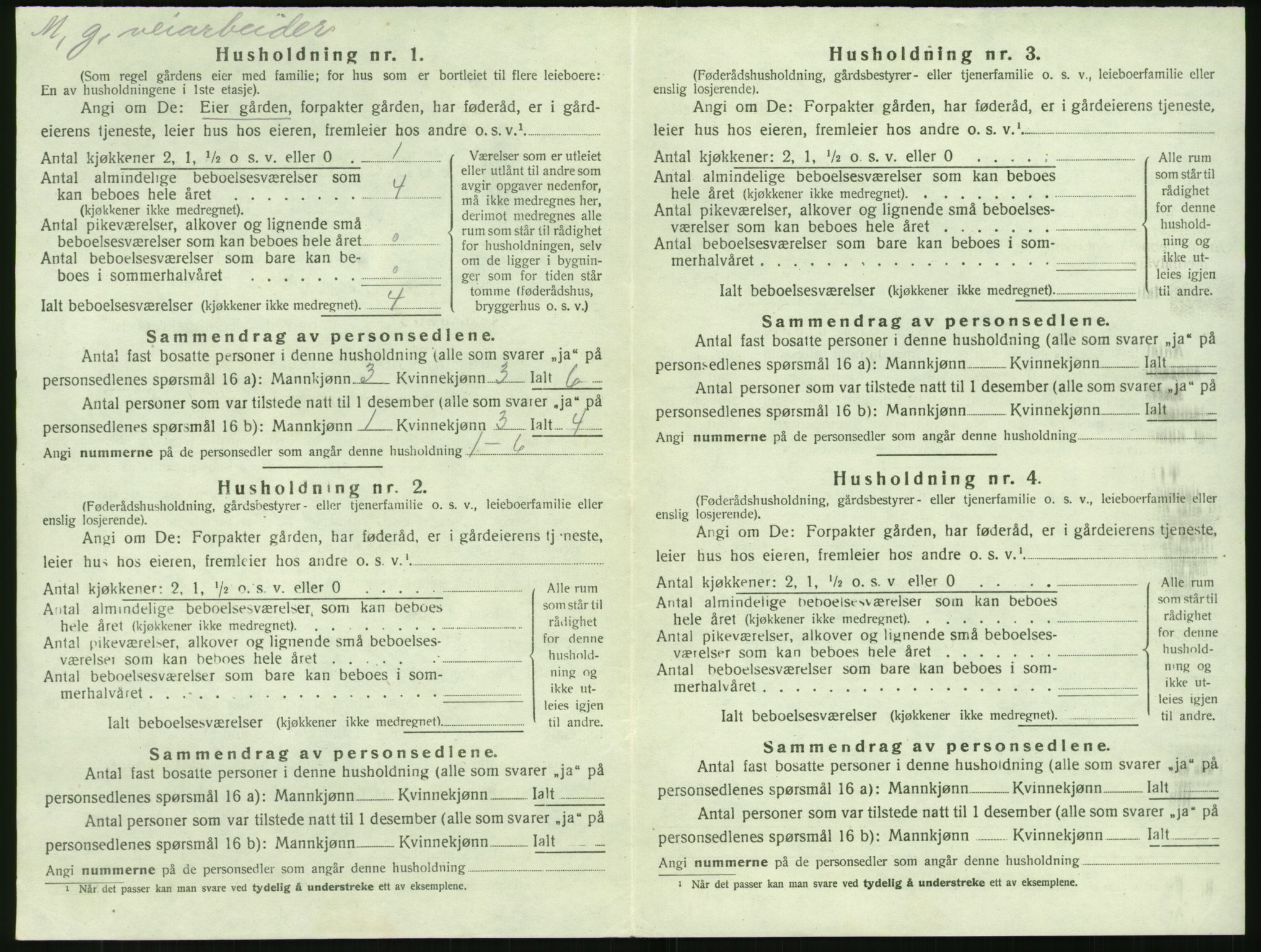 SAK, 1920 census for Øyestad, 1920, p. 1849