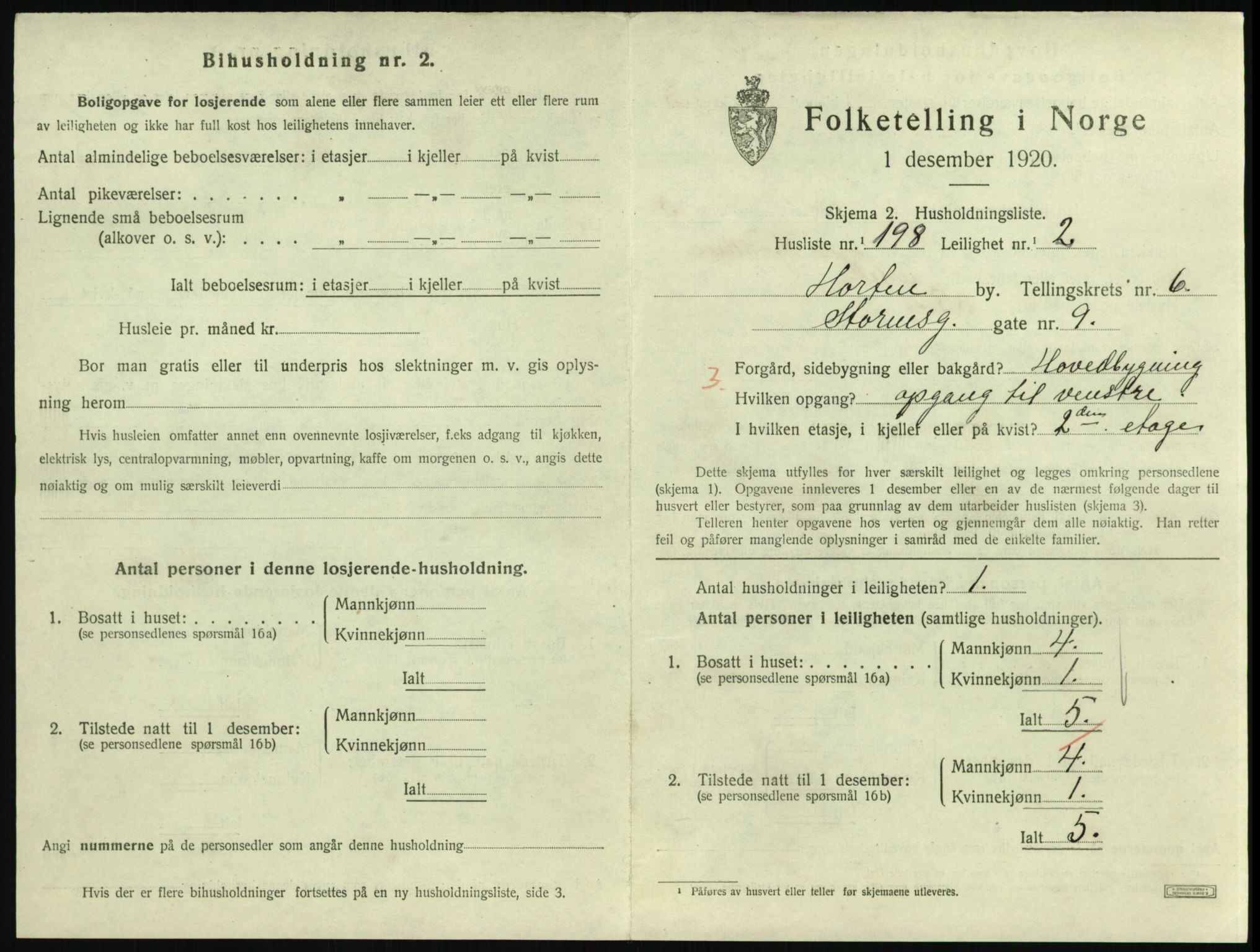 SAKO, 1920 census for Horten, 1920, p. 7157