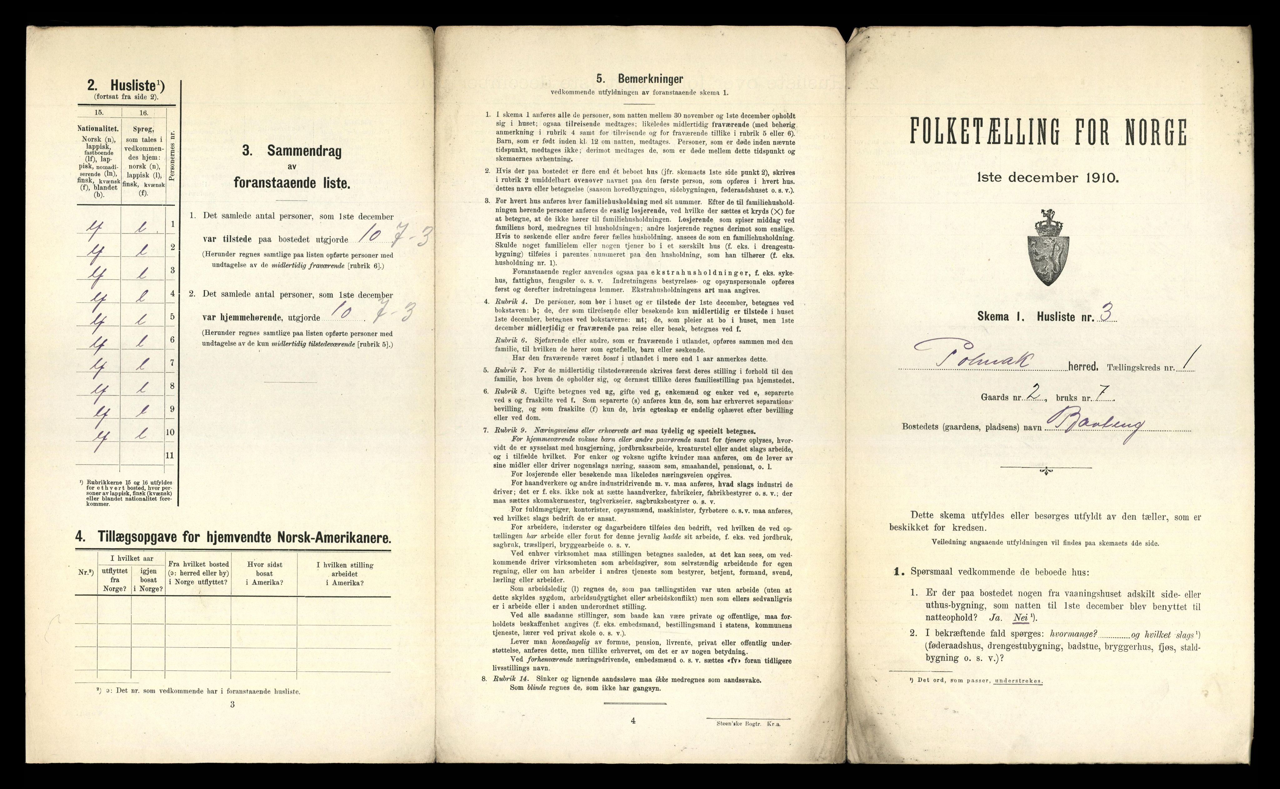 RA, 1910 census for Polmak, 1910, p. 21