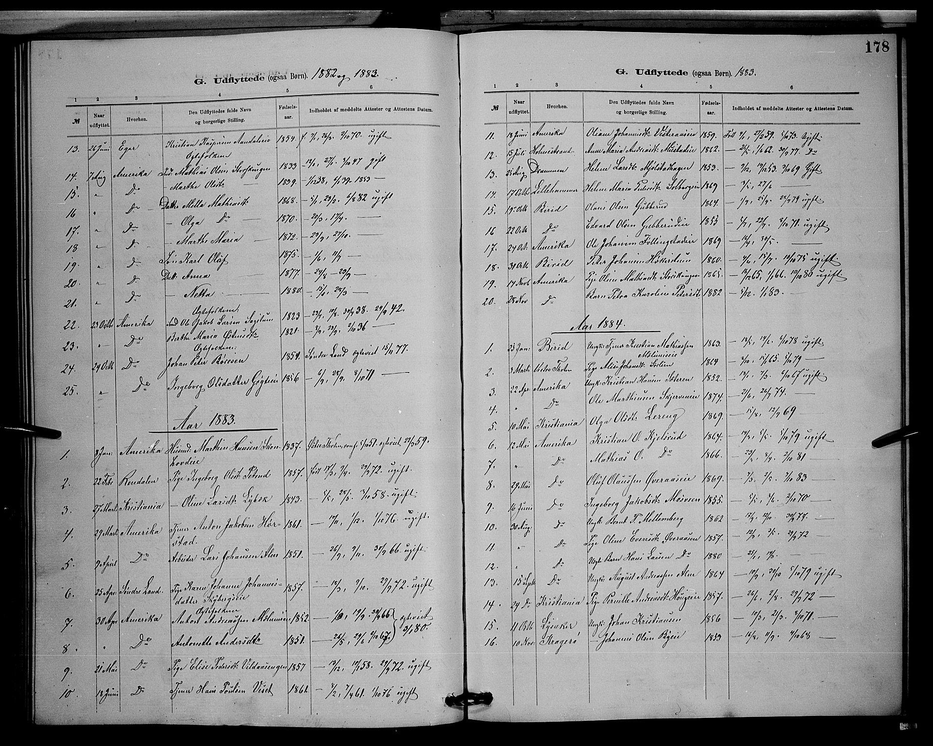 Vardal prestekontor, SAH/PREST-100/H/Ha/Hab/L0008: Parish register (copy) no. 8, 1881-1898, p. 178