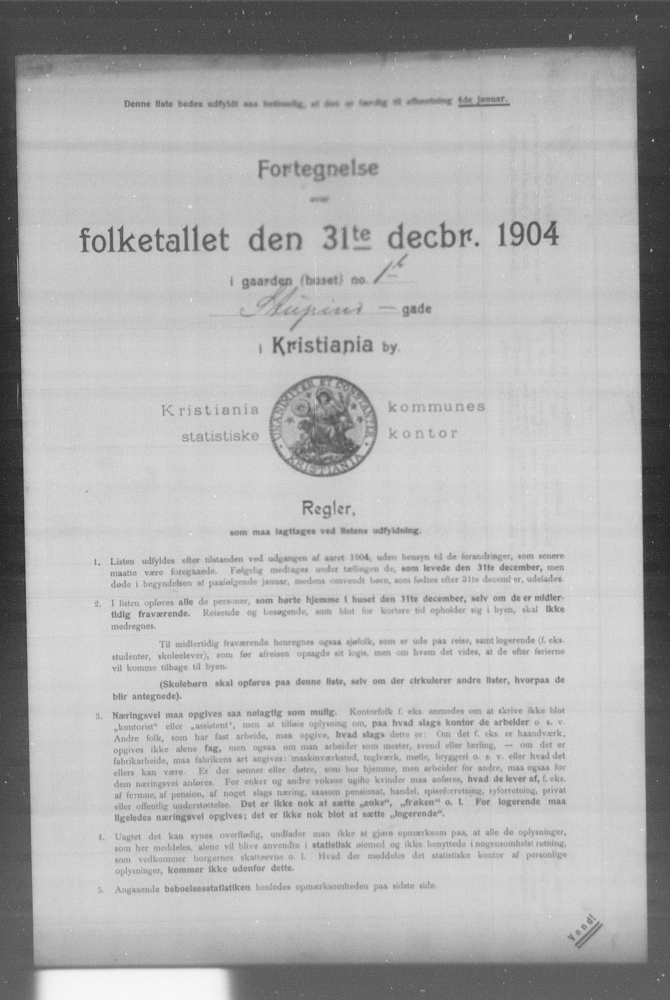 OBA, Municipal Census 1904 for Kristiania, 1904, p. 19918