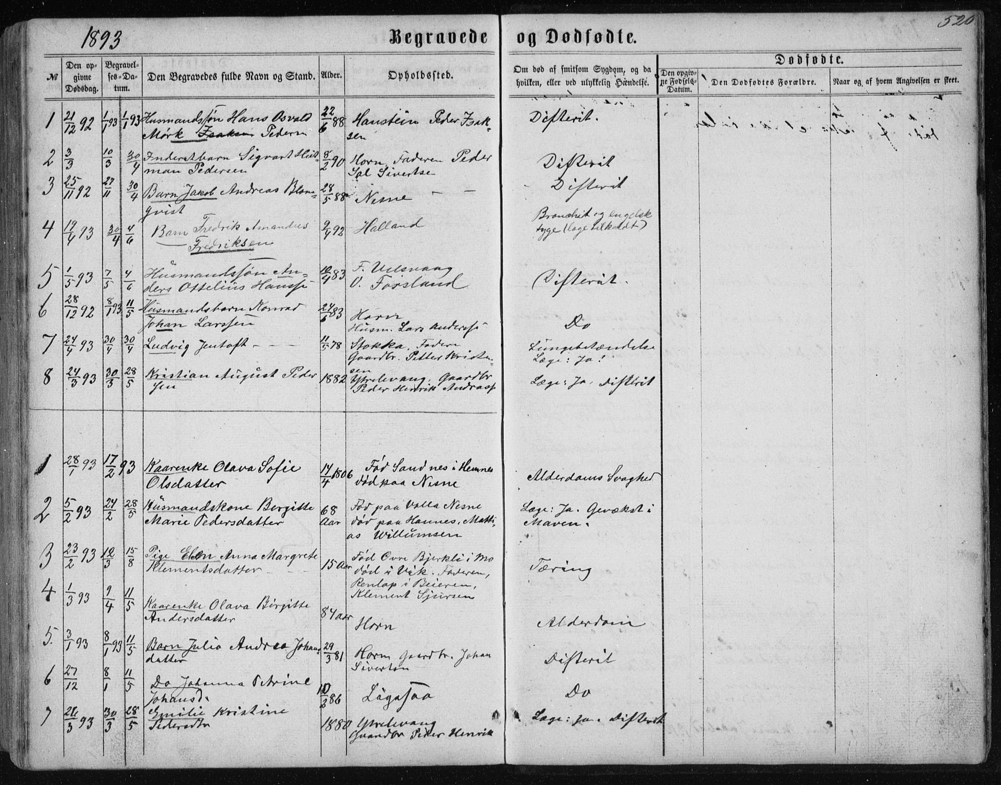 Ministerialprotokoller, klokkerbøker og fødselsregistre - Nordland, AV/SAT-A-1459/838/L0556: Parish register (copy) no. 838C03, 1861-1893, p. 520