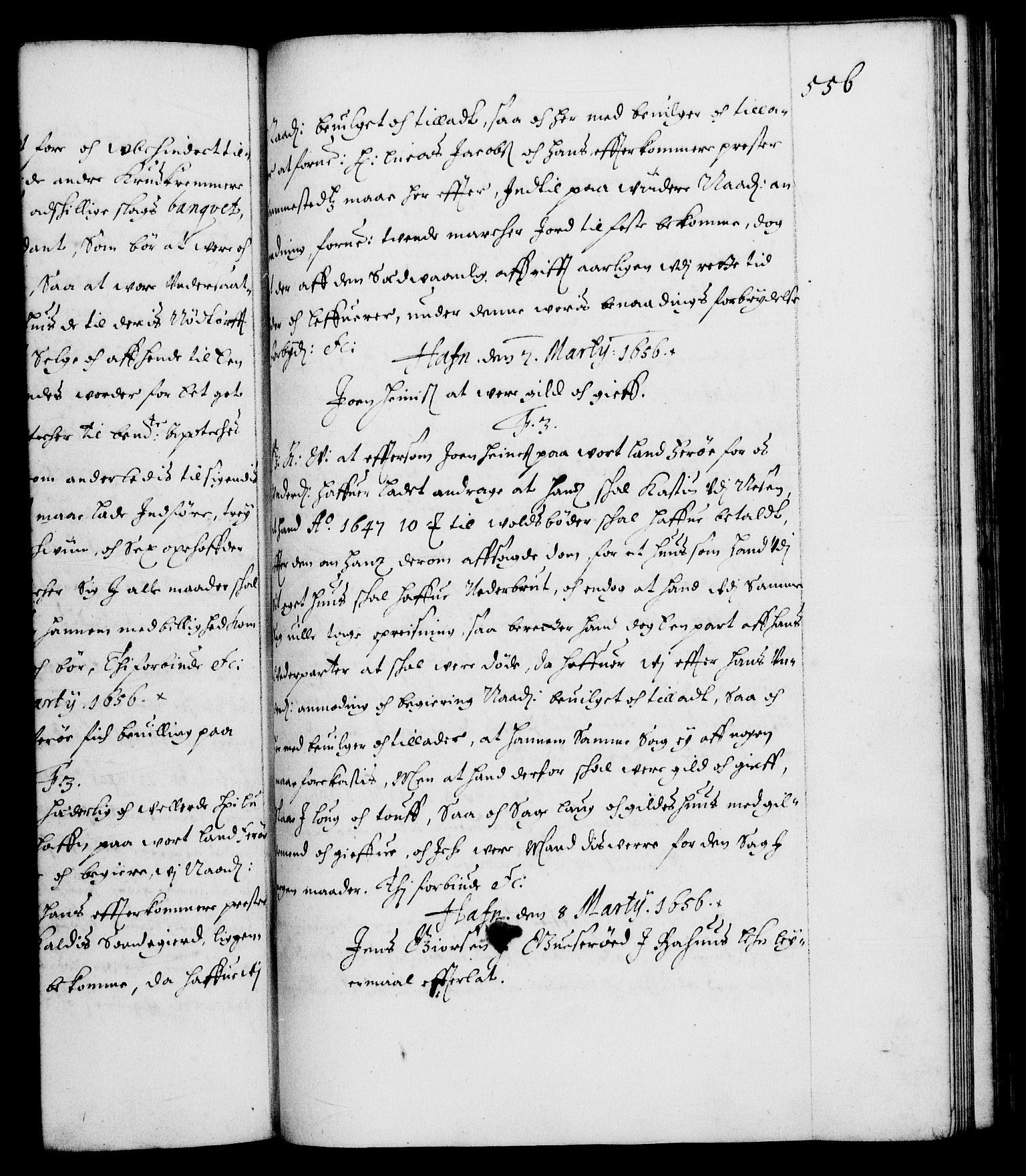 Danske Kanselli 1572-1799, AV/RA-EA-3023/F/Fc/Fca/Fcaa/L0008: Norske registre (mikrofilm), 1651-1656, p. 556a