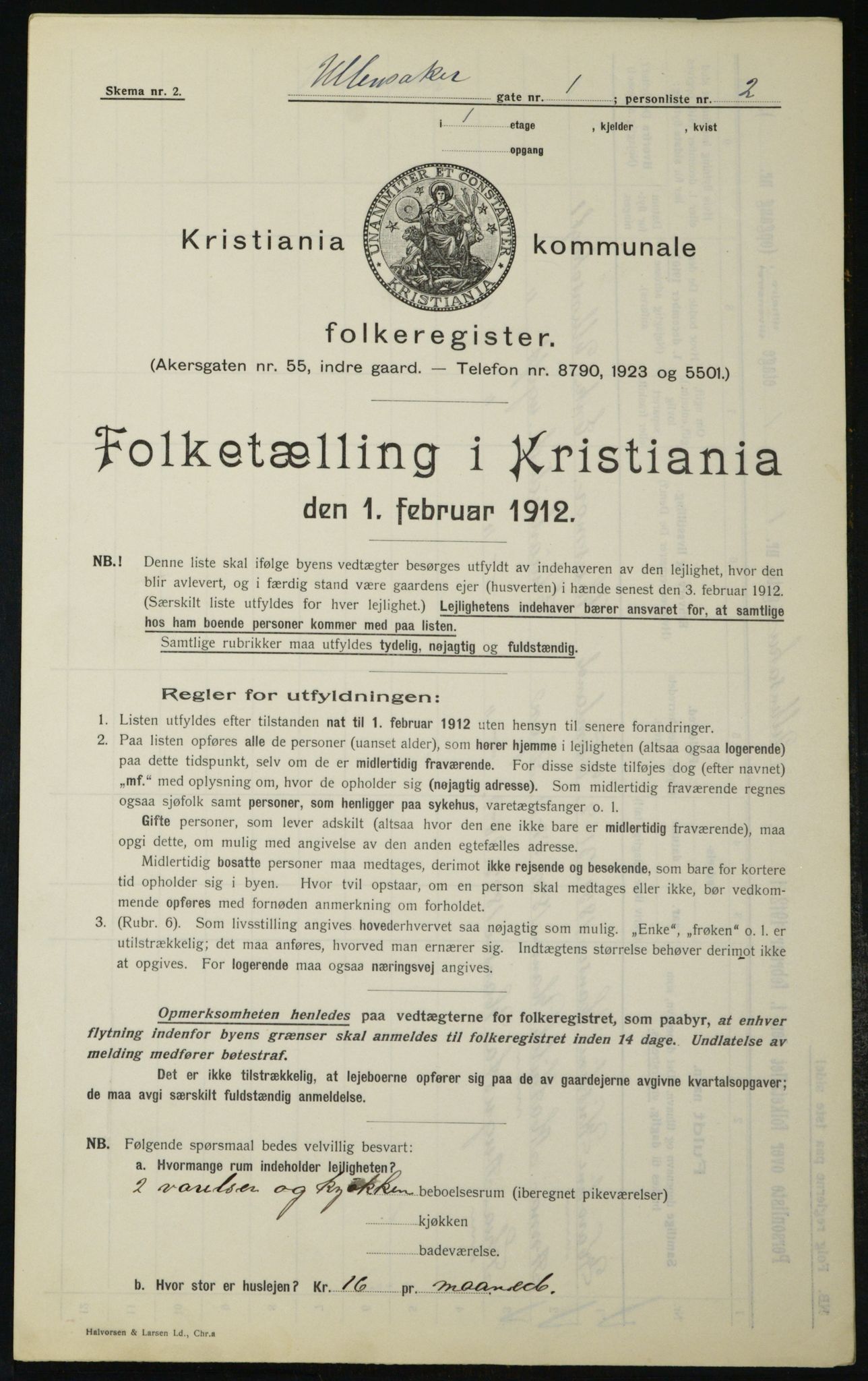 OBA, Municipal Census 1912 for Kristiania, 1912, p. 118717