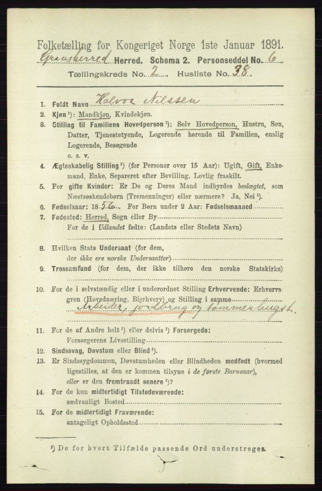 RA, 1891 census for 0824 Gransherad, 1891, p. 470