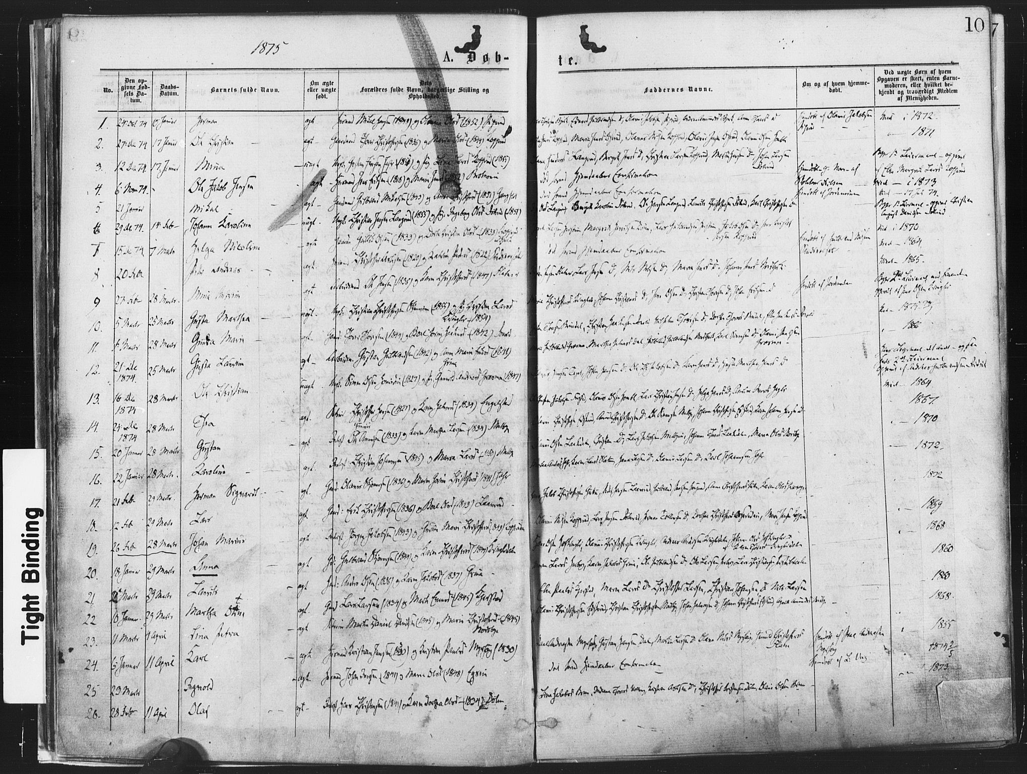 Nannestad prestekontor Kirkebøker, SAO/A-10414a/F/Fa/L0013: Parish register (official) no. I 13, 1873-1880, p. 10