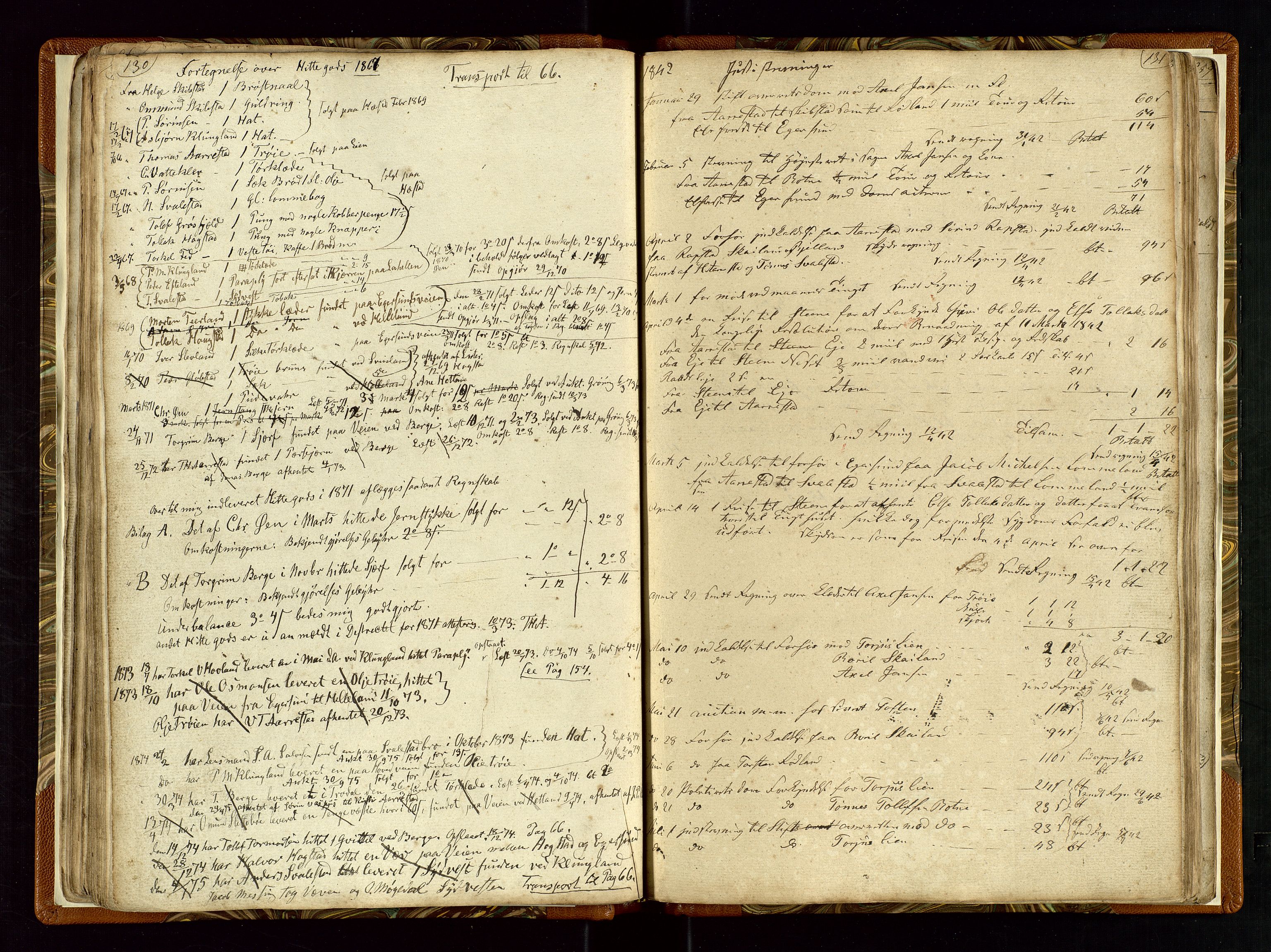 Helleland lensmannskontor, AV/SAST-A-100209/Ya/L0003: Diverseprotokoll, 1842-1960, p. 130-131