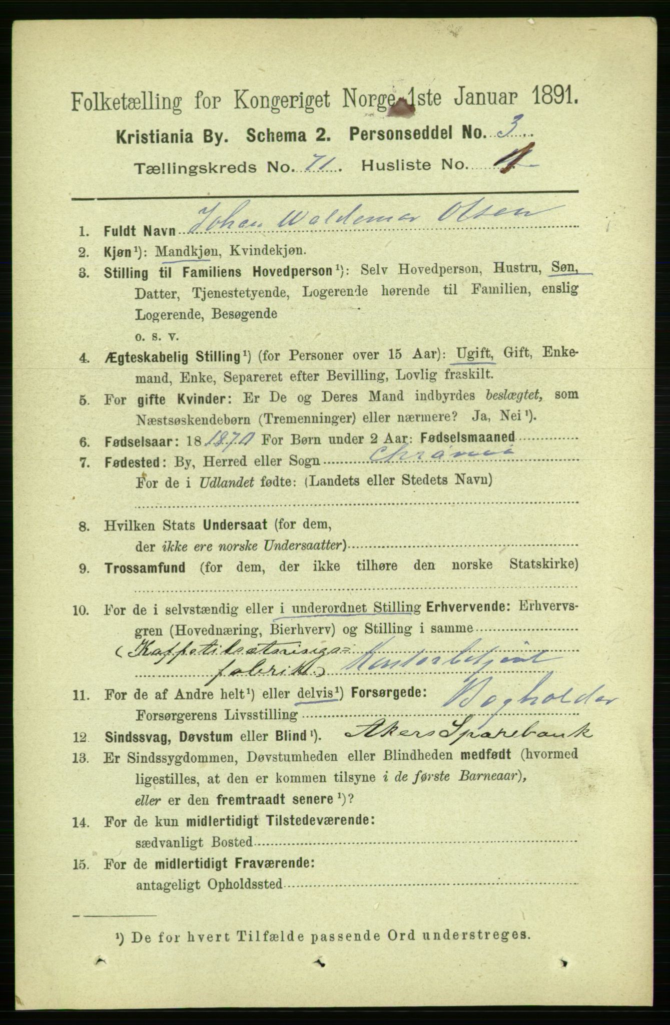 RA, 1891 census for 0301 Kristiania, 1891, p. 38924