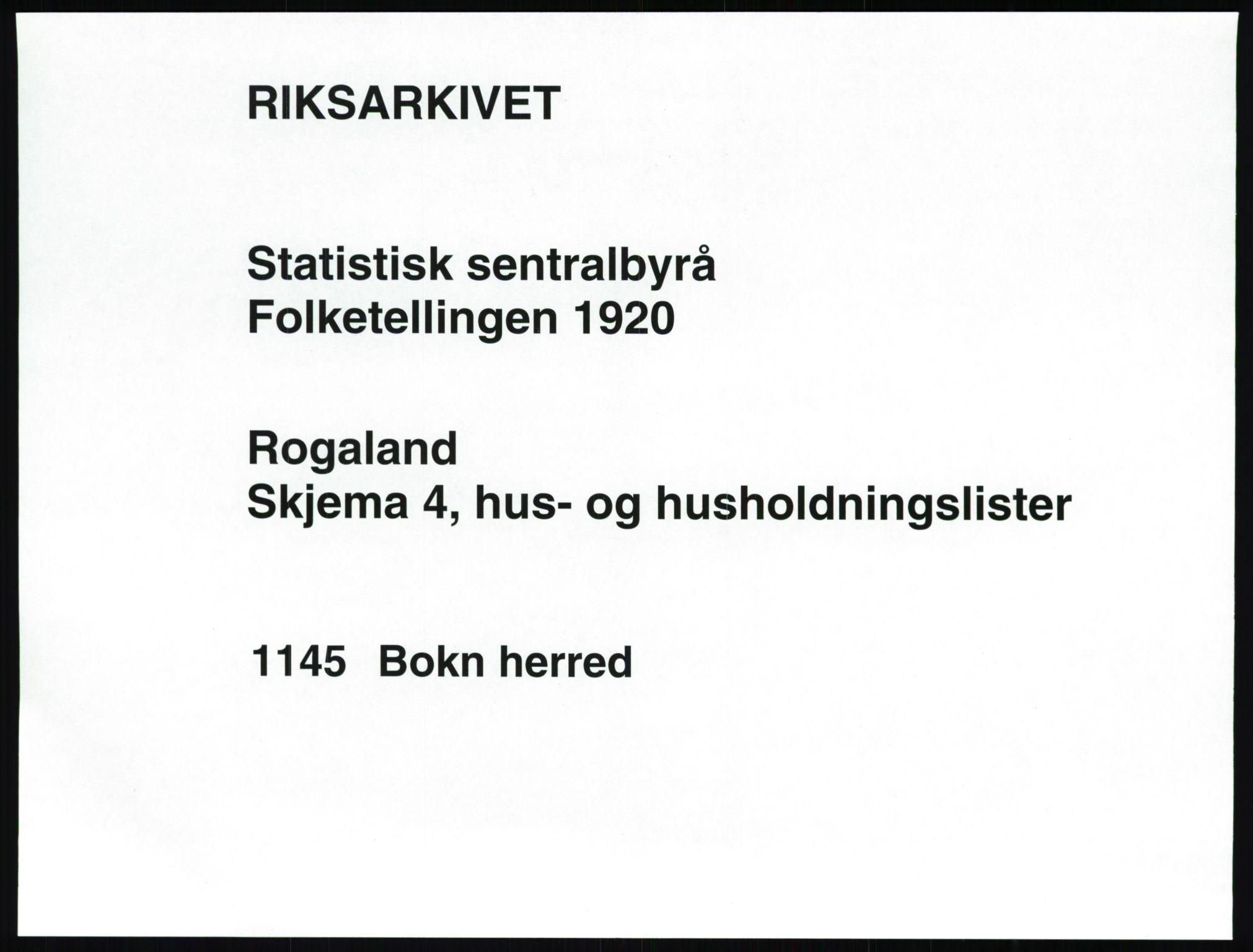 SAST, 1920 census for Bokn, 1920, p. 18
