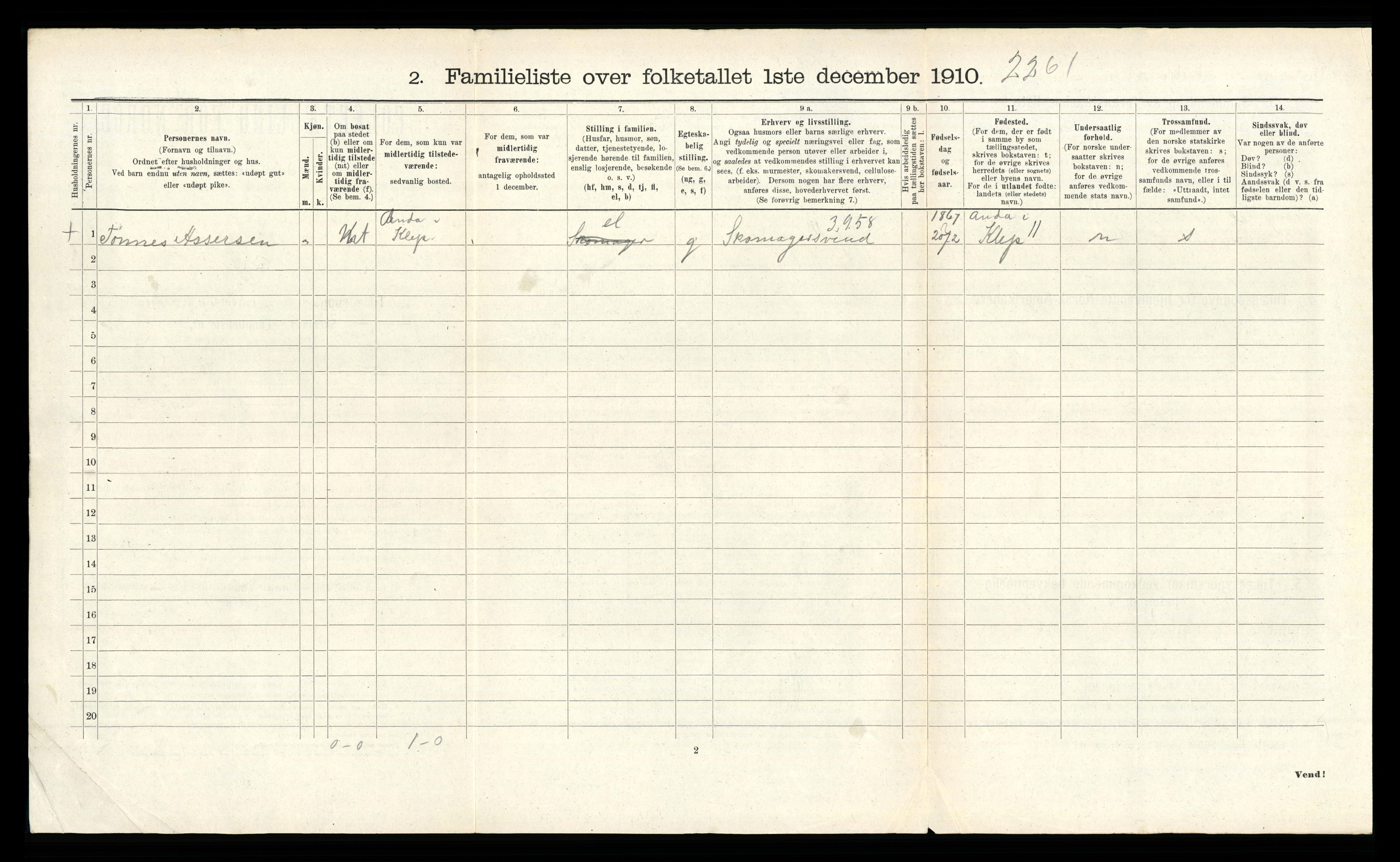 RA, 1910 census for Stavanger, 1910, p. 7529