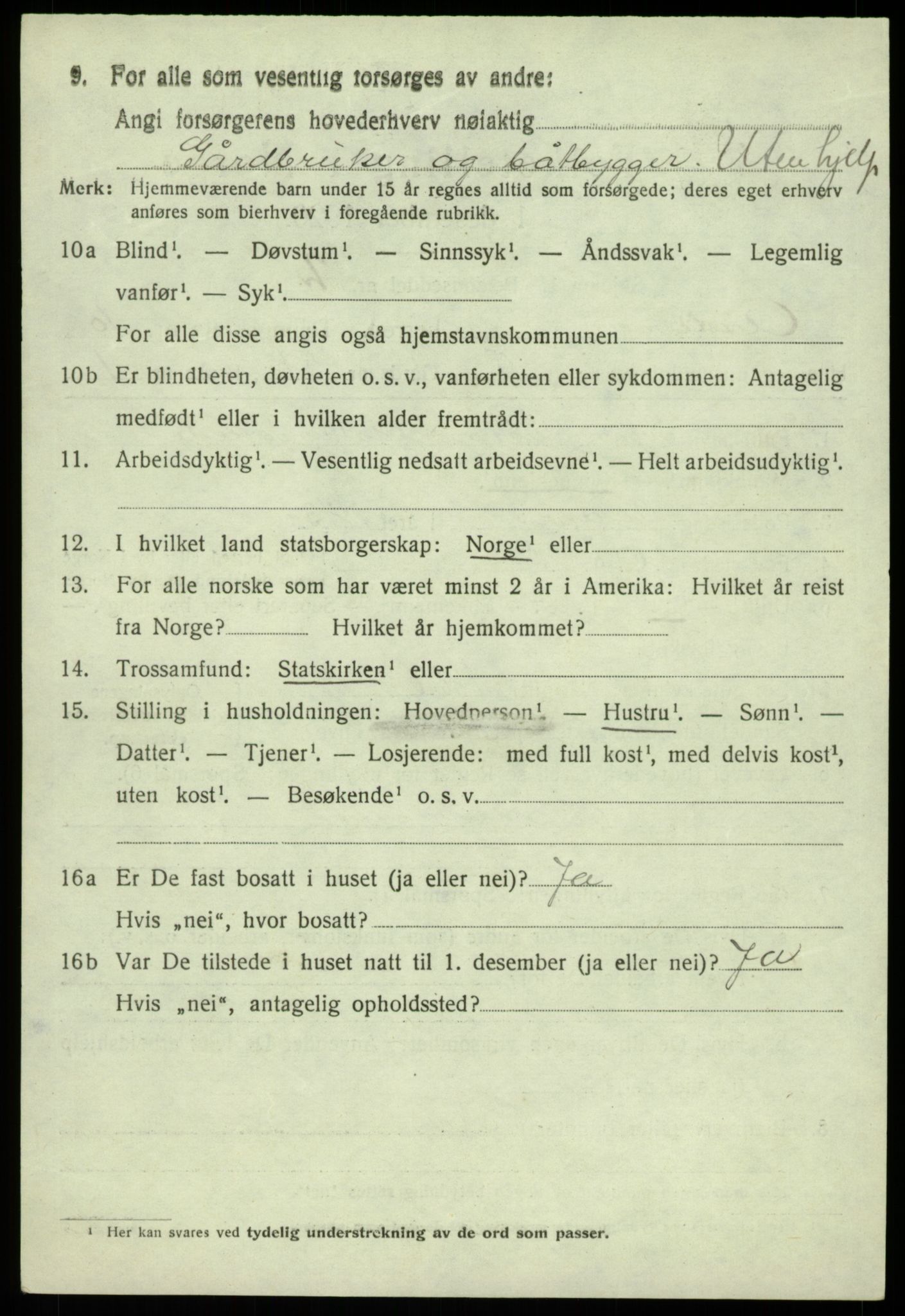 SAB, 1920 census for Austevoll, 1920, p. 5637