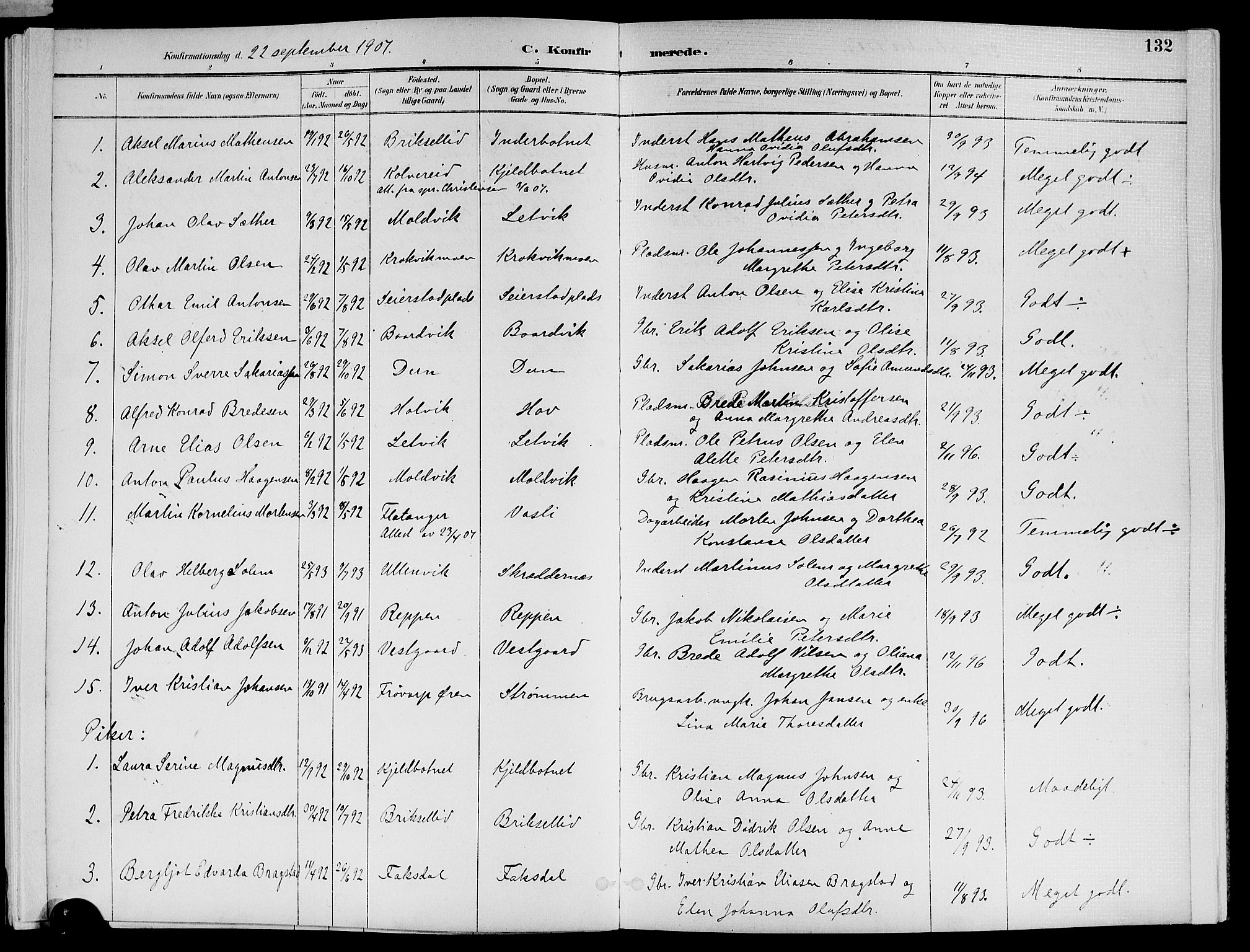 Ministerialprotokoller, klokkerbøker og fødselsregistre - Nord-Trøndelag, SAT/A-1458/773/L0617: Parish register (official) no. 773A08, 1887-1910, p. 132