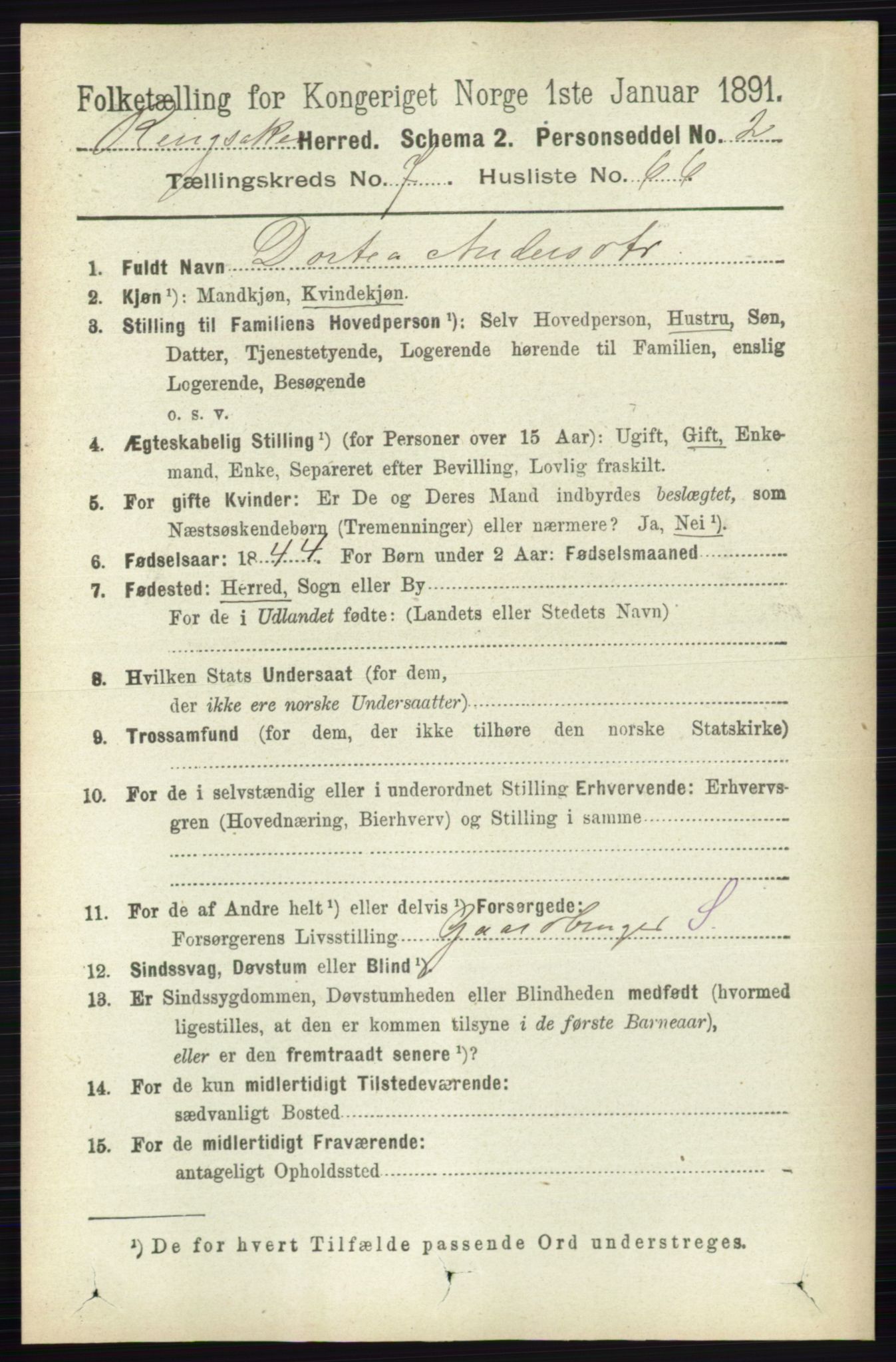 RA, 1891 census for 0412 Ringsaker, 1891, p. 4324
