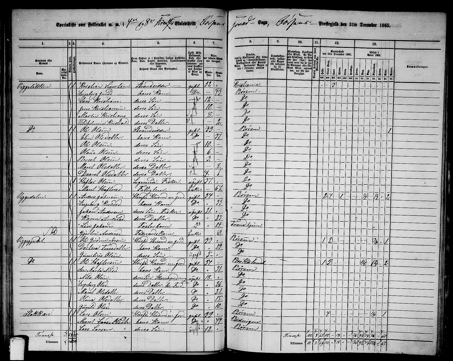 RA, 1865 census for Børsa, 1865, p. 70