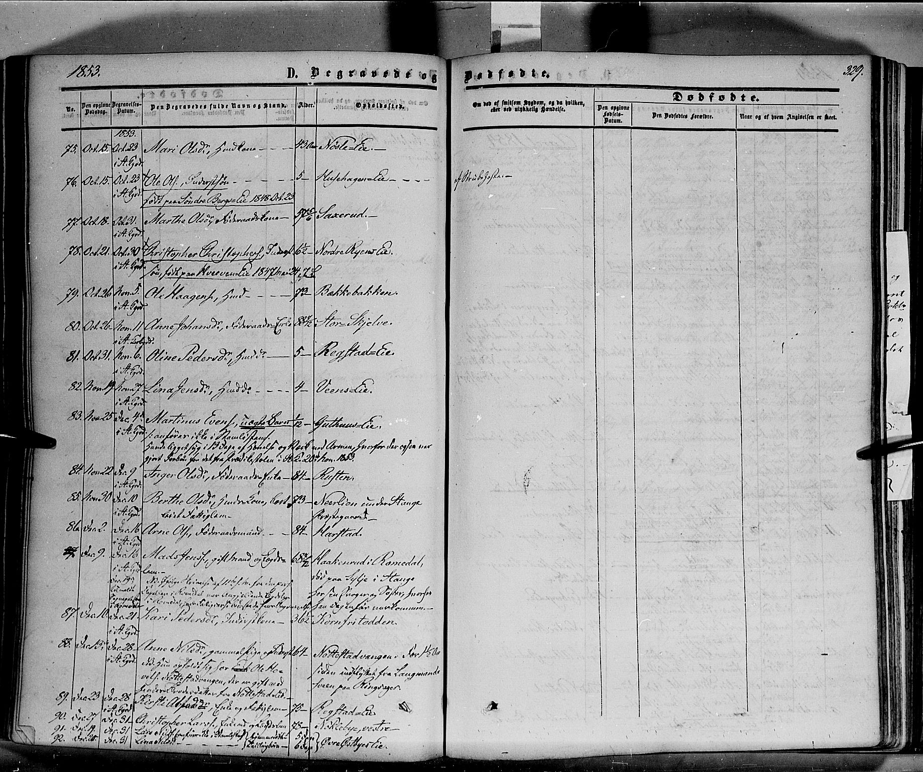 Stange prestekontor, AV/SAH-PREST-002/K/L0012: Parish register (official) no. 12, 1852-1862, p. 329