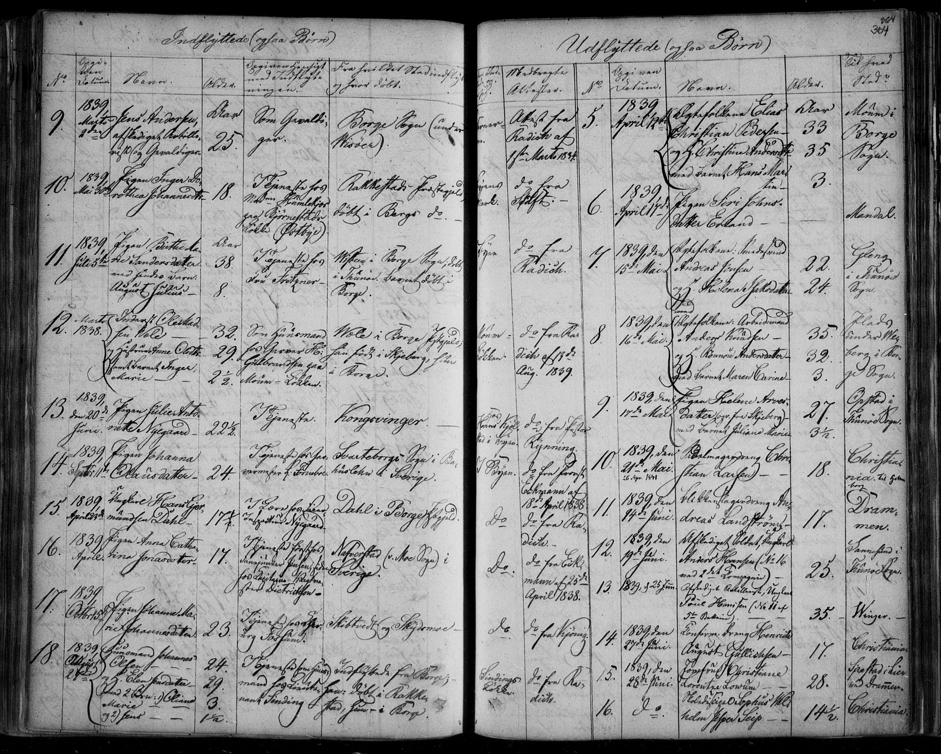 Fredrikstad prestekontor Kirkebøker, AV/SAO-A-11082/F/Fa/L0005: Parish register (official) no. 5, 1835-1856, p. 364