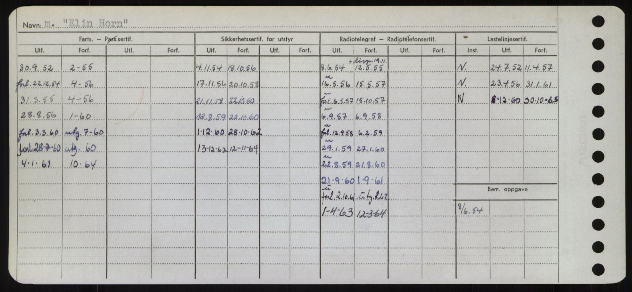 Sjøfartsdirektoratet med forløpere, Skipsmålingen, RA/S-1627/H/Hd/L0009: Fartøy, E, p. 312