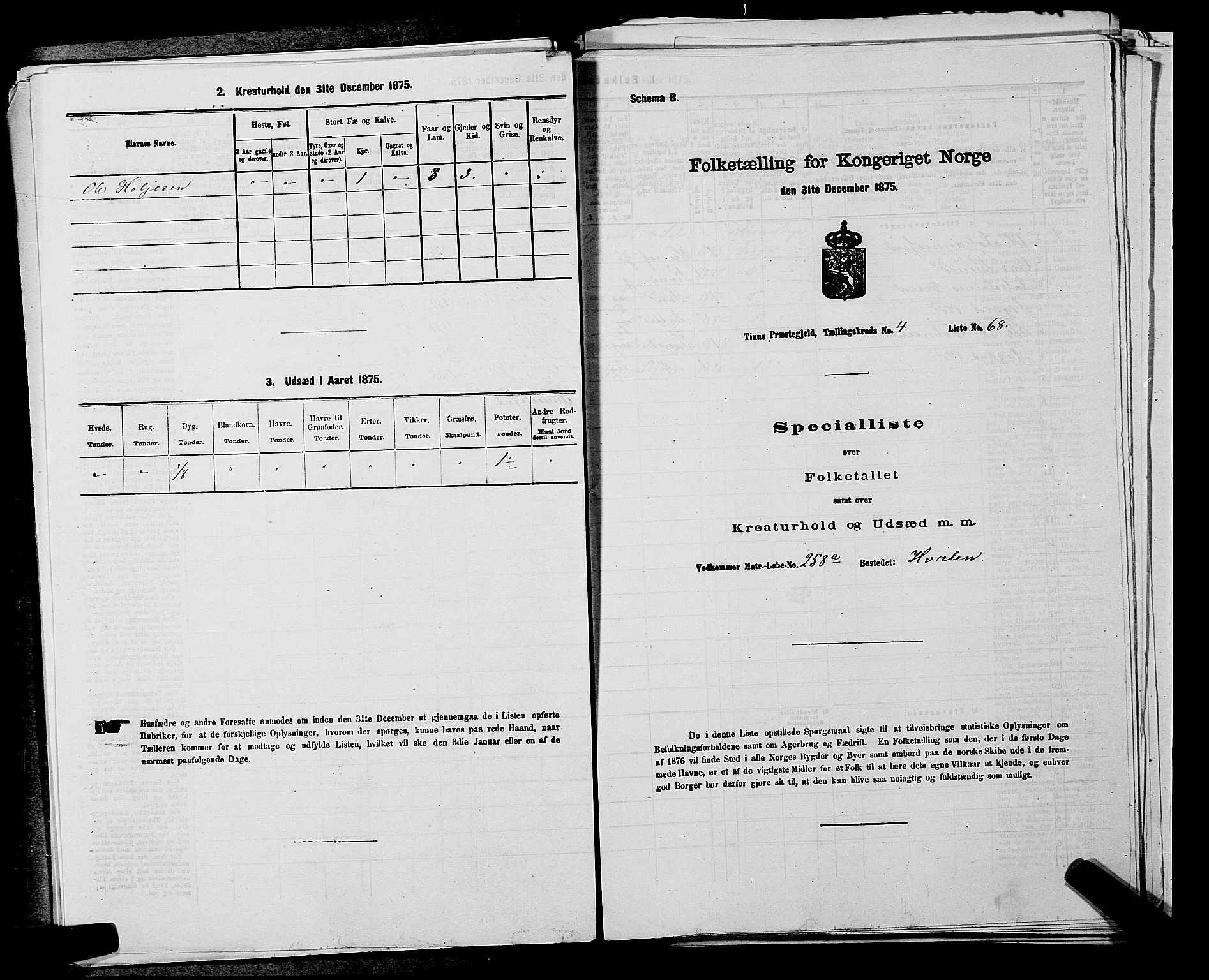 SAKO, 1875 census for 0826P Tinn, 1875, p. 599