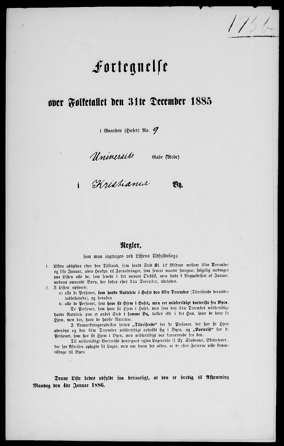 RA, 1885 census for 0301 Kristiania, 1885, p. 2014