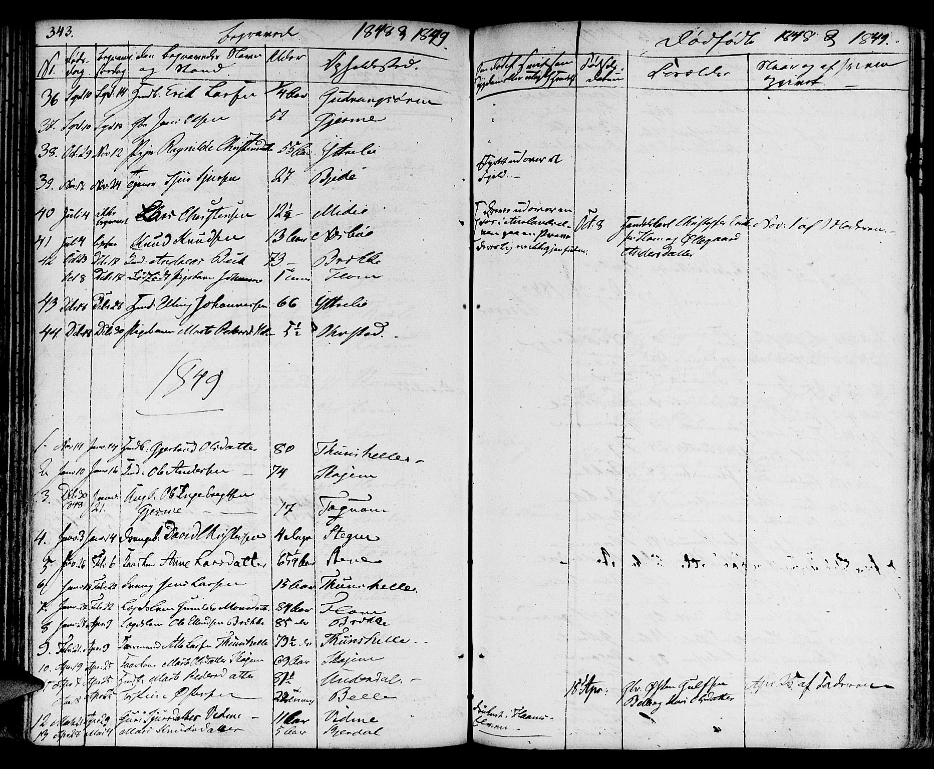 Aurland sokneprestembete, SAB/A-99937/H/Ha/Haa/L0006: Parish register (official) no. A 6, 1821-1859, p. 343