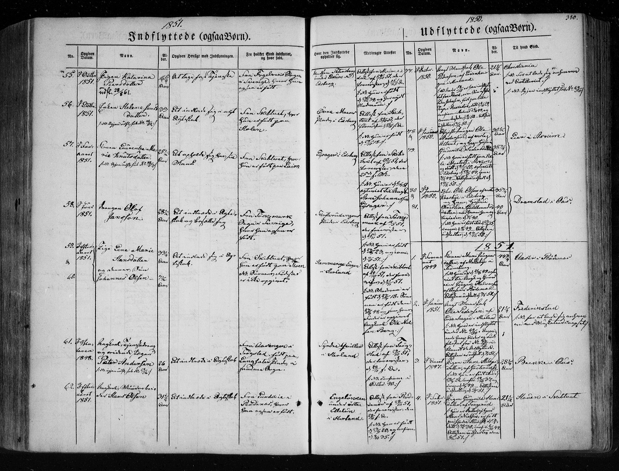 Eidsberg prestekontor Kirkebøker, SAO/A-10905/F/Fa/L0009: Parish register (official) no. I 9, 1849-1856, p. 380