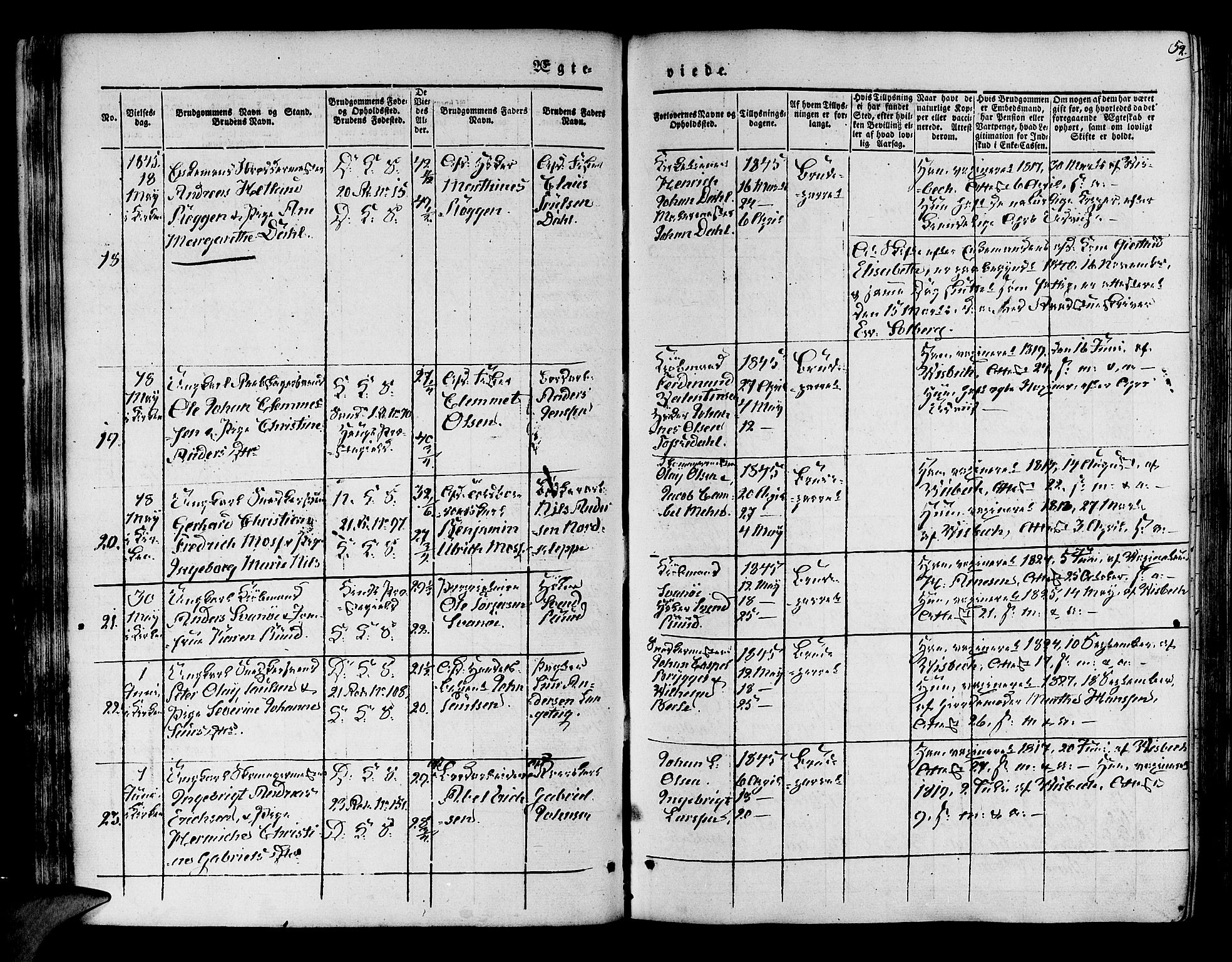 Korskirken sokneprestembete, SAB/A-76101/H/Hab: Parish register (copy) no. D 1, 1840-1867, p. 52