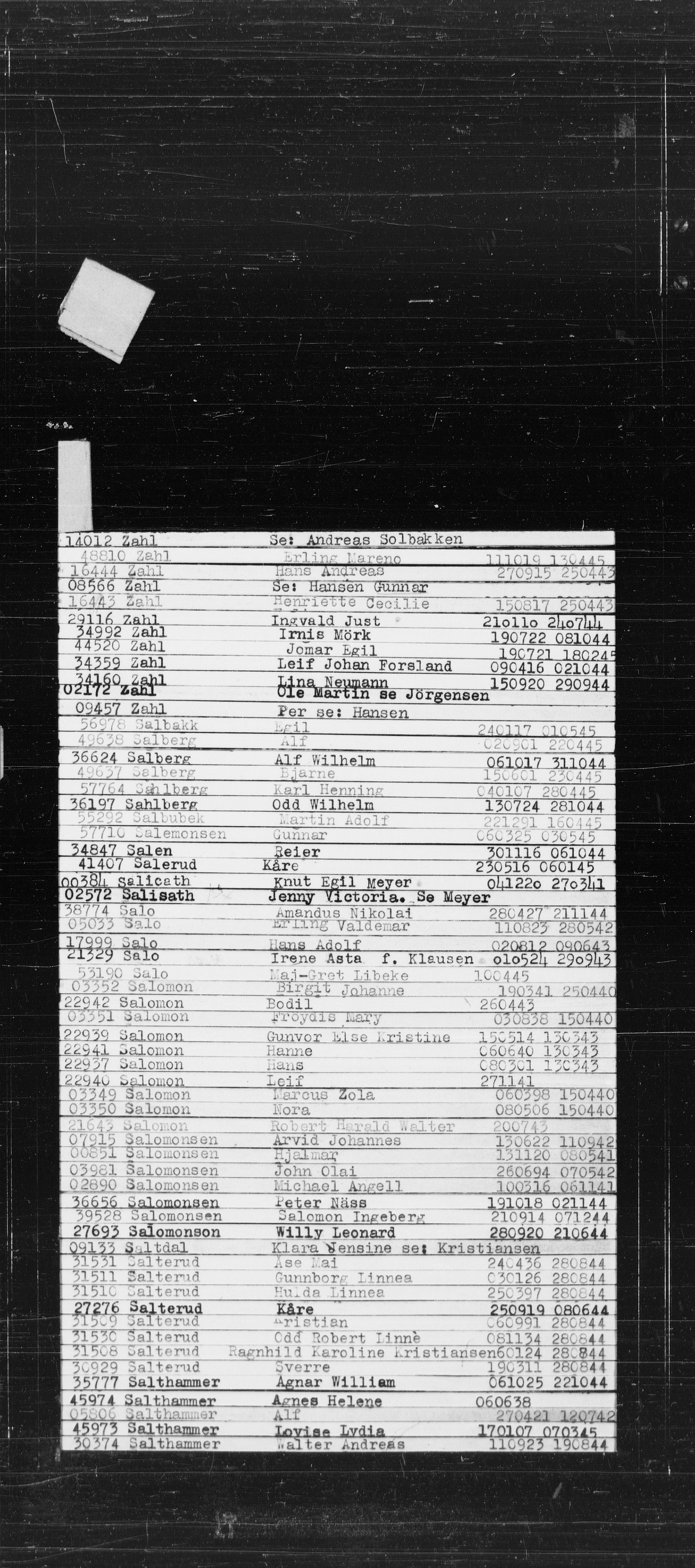 Den Kgl. Norske Legasjons Flyktningskontor, AV/RA-S-6753/V/Va/L0022: Kjesäterkartoteket.  Alfabetisk register, A-Å., 1940-1945, p. 756