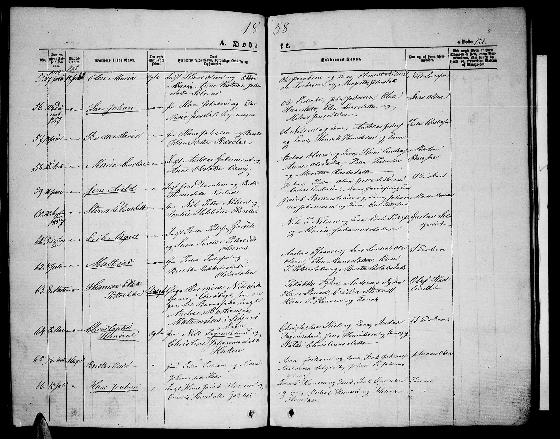 Lyngen sokneprestembete, AV/SATØ-S-1289/H/He/Heb/L0002klokker: Parish register (copy) no. 2, 1839-1860, p. 122