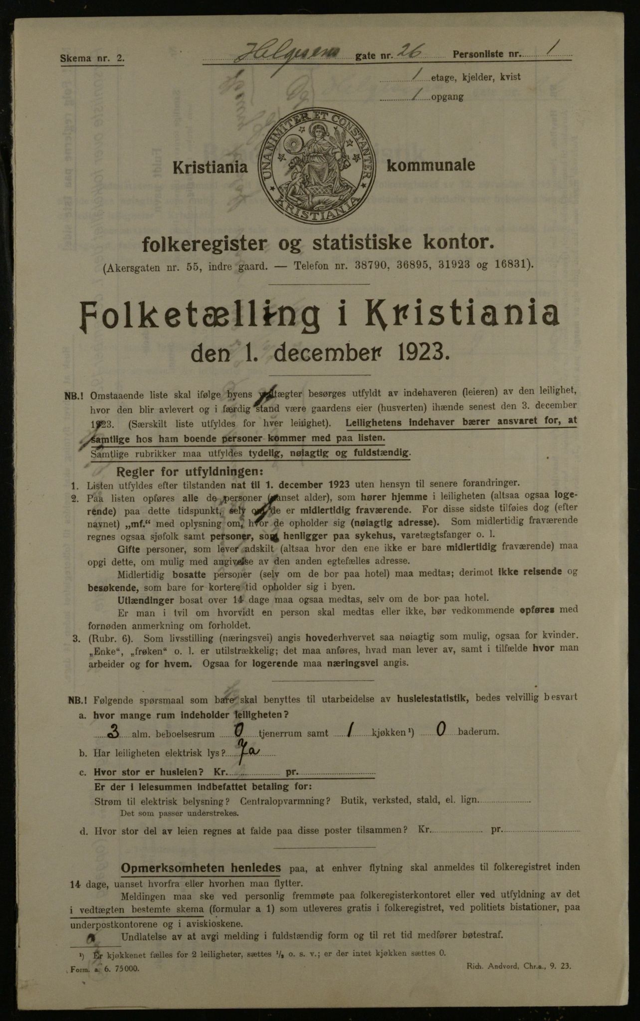 OBA, Municipal Census 1923 for Kristiania, 1923, p. 42723