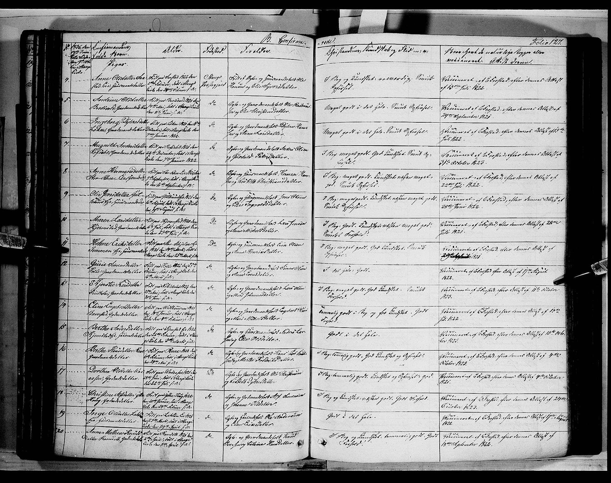 Stange prestekontor, AV/SAH-PREST-002/K/L0010: Parish register (official) no. 10, 1835-1845, p. 127