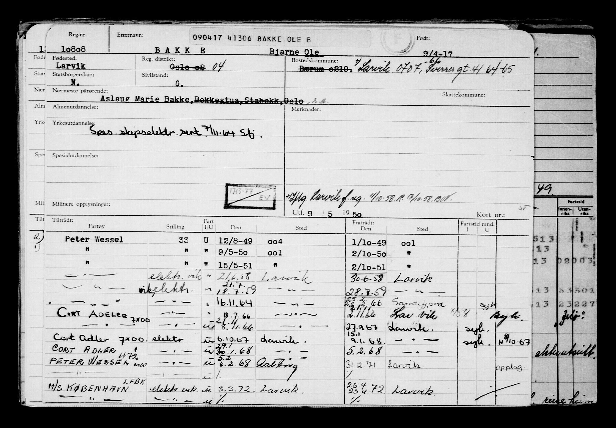 Direktoratet for sjømenn, AV/RA-S-3545/G/Gb/L0147: Hovedkort, 1917, p. 530