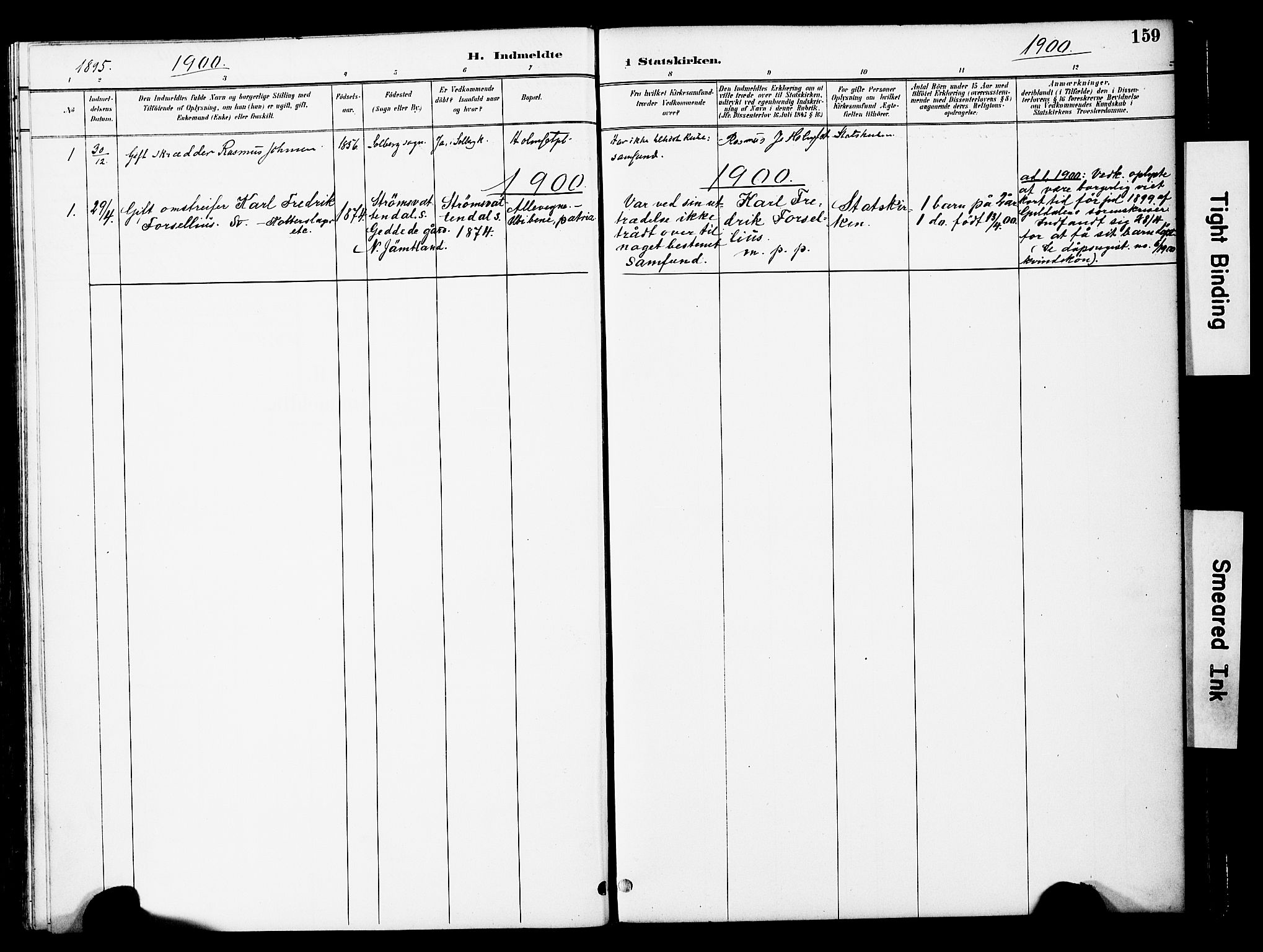 Ministerialprotokoller, klokkerbøker og fødselsregistre - Nord-Trøndelag, SAT/A-1458/741/L0396: Parish register (official) no. 741A10, 1889-1901, p. 159