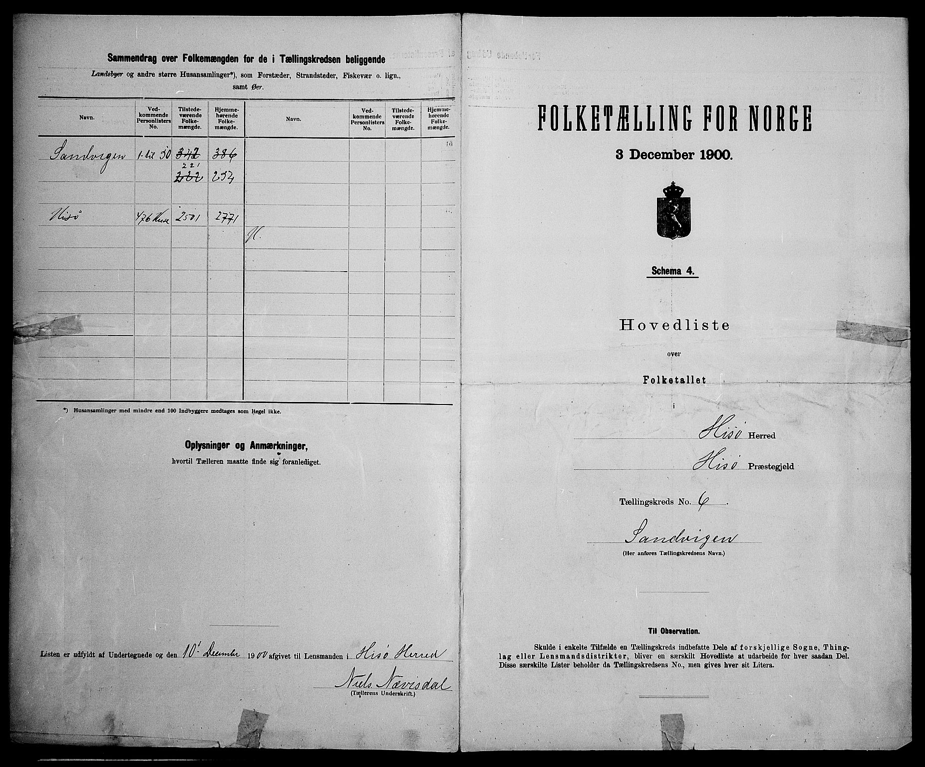 SAK, 1900 census for Hisøy, 1900, p. 24