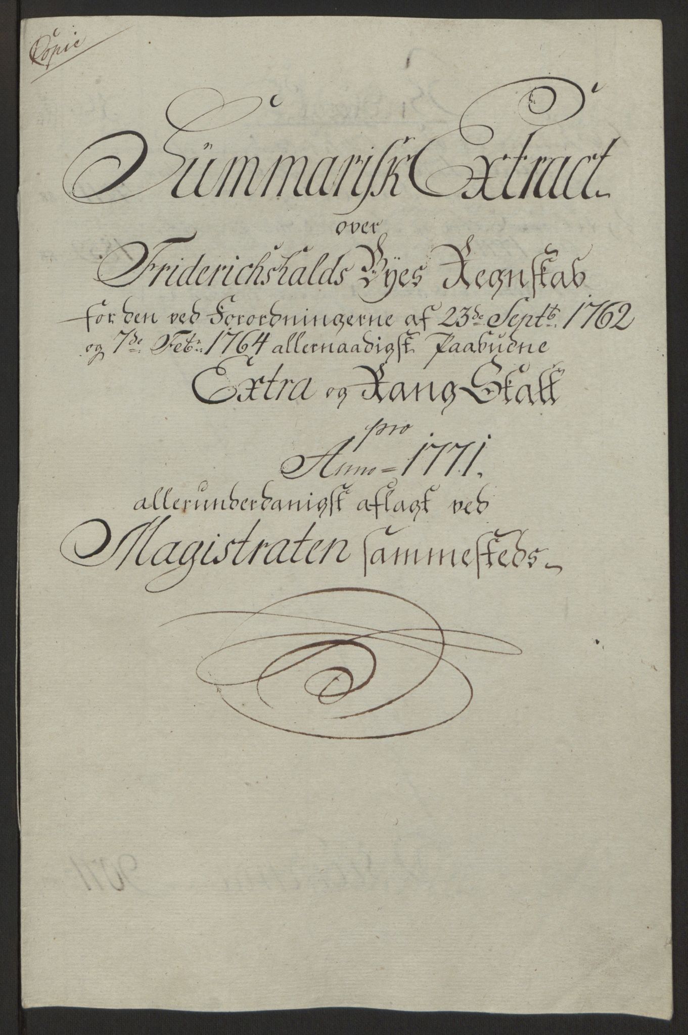 Rentekammeret inntil 1814, Reviderte regnskaper, Byregnskaper, AV/RA-EA-4066/R/Ra/L0006/0001: [A4] Kontribusjonsregnskap / Ekstraskatt, 1762-1772, p. 226