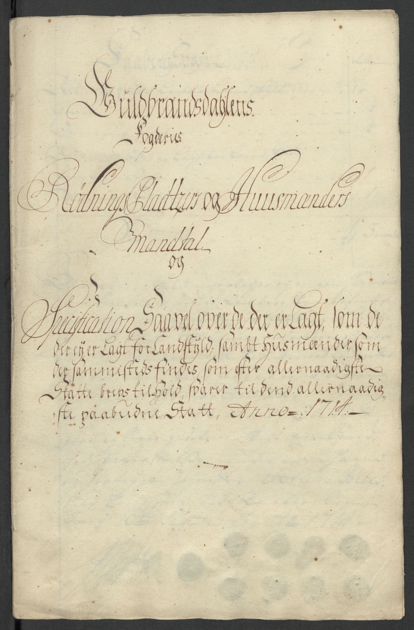 Rentekammeret inntil 1814, Reviderte regnskaper, Fogderegnskap, RA/EA-4092/R17/L1183: Fogderegnskap Gudbrandsdal, 1714, p. 32