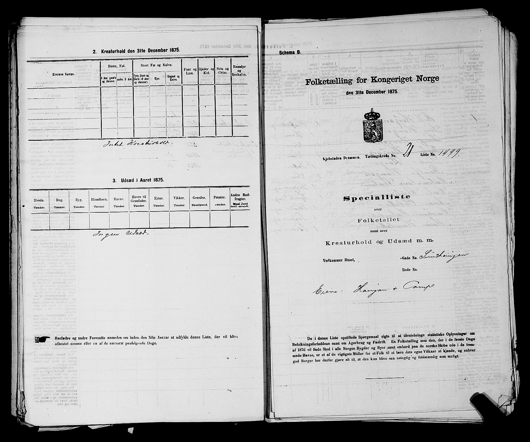 SAKO, 1875 census for 0602 Drammen, 1875, p. 2127