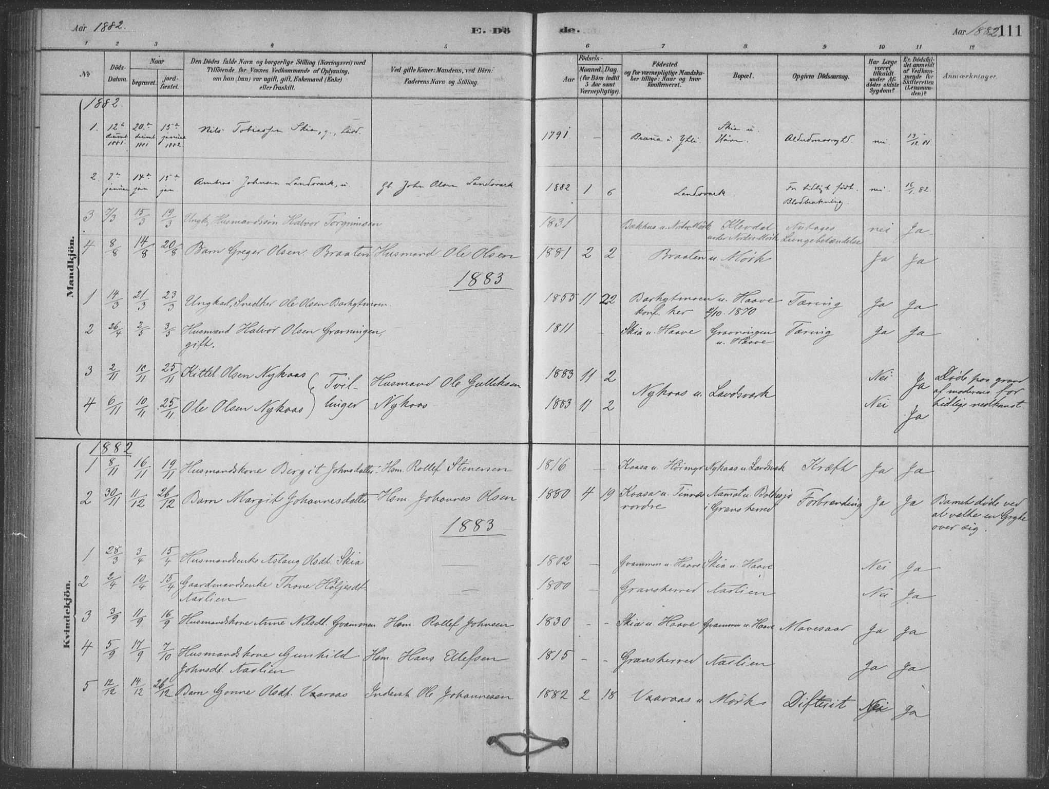 Heddal kirkebøker, SAKO/A-268/F/Fb/L0002: Parish register (official) no. II 2, 1878-1913, p. 111