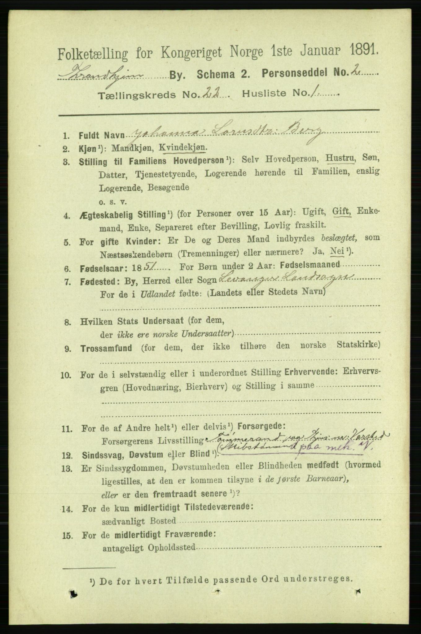 RA, 1891 census for 1601 Trondheim, 1891, p. 16536