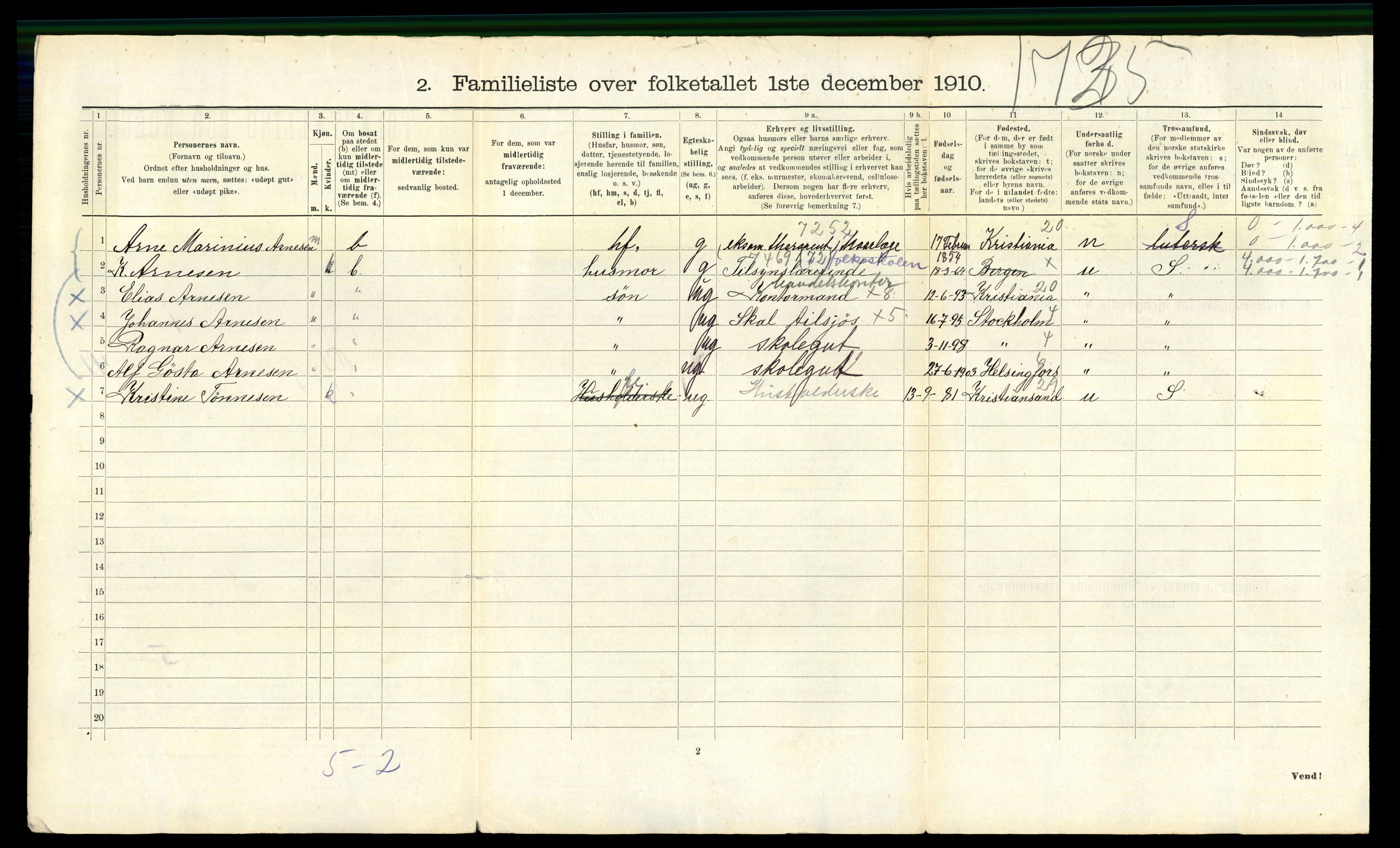 RA, 1910 census for Bergen, 1910, p. 13826