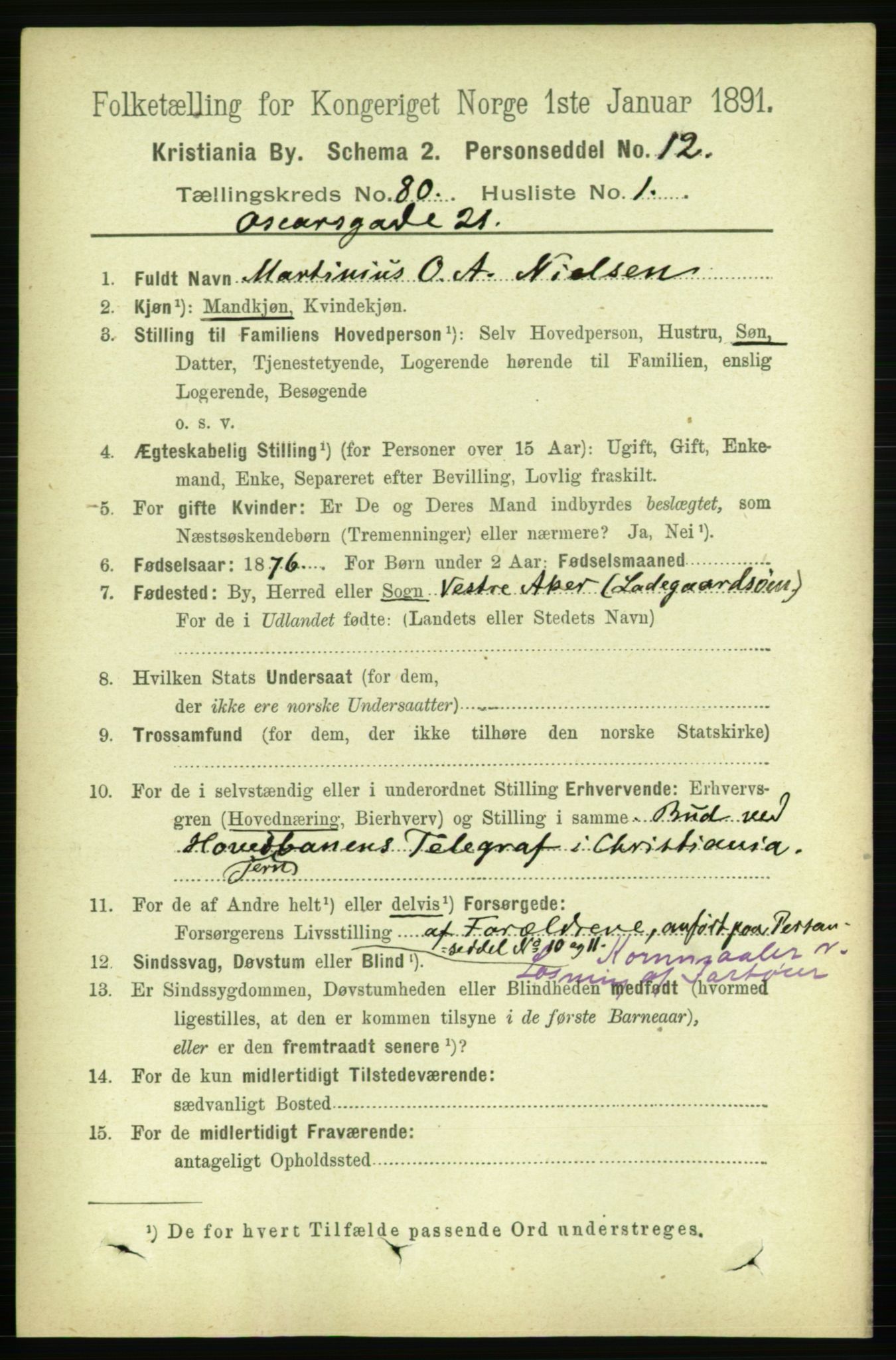 RA, 1891 census for 0301 Kristiania, 1891, p. 41283