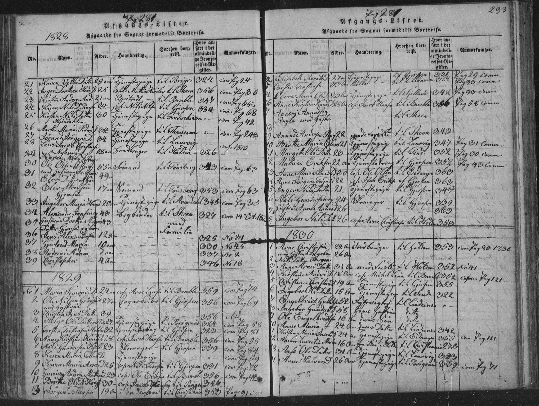 Solum kirkebøker, SAKO/A-306/F/Fa/L0004: Parish register (official) no. I 4, 1814-1833, p. 293