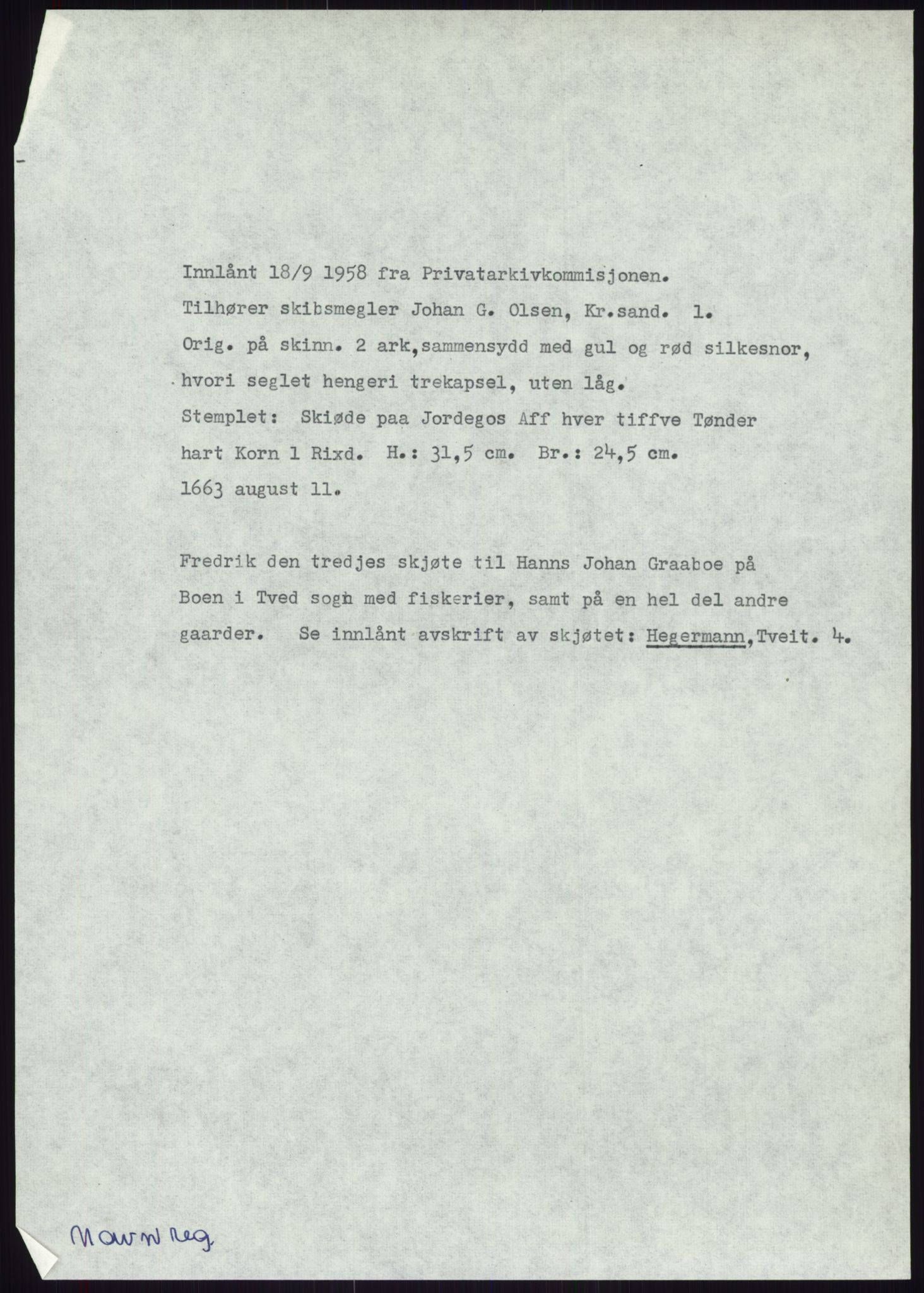 Samlinger til kildeutgivelse, Diplomavskriftsamlingen, RA/EA-4053/H/Ha, p. 2181