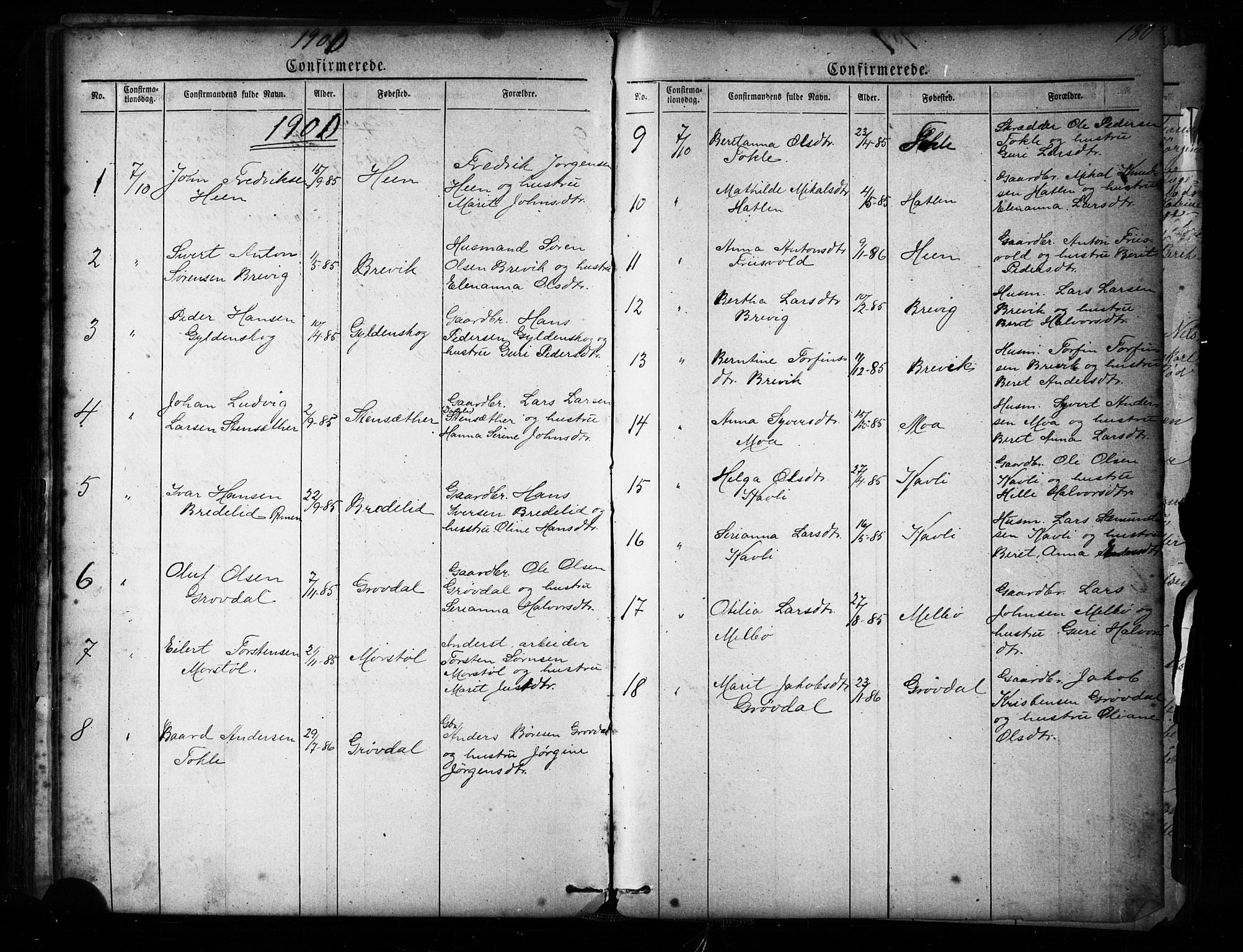 Ministerialprotokoller, klokkerbøker og fødselsregistre - Møre og Romsdal, SAT/A-1454/545/L0588: Parish register (copy) no. 545C02, 1867-1902, p. 180