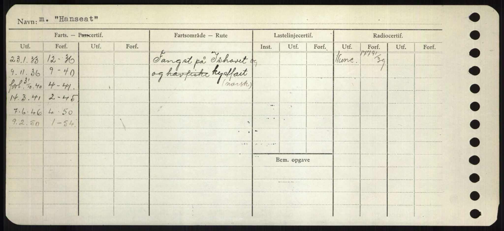 Sjøfartsdirektoratet med forløpere, Skipsmålingen, RA/S-1627/H/Hd/L0014: Fartøy, H-Havl, p. 260