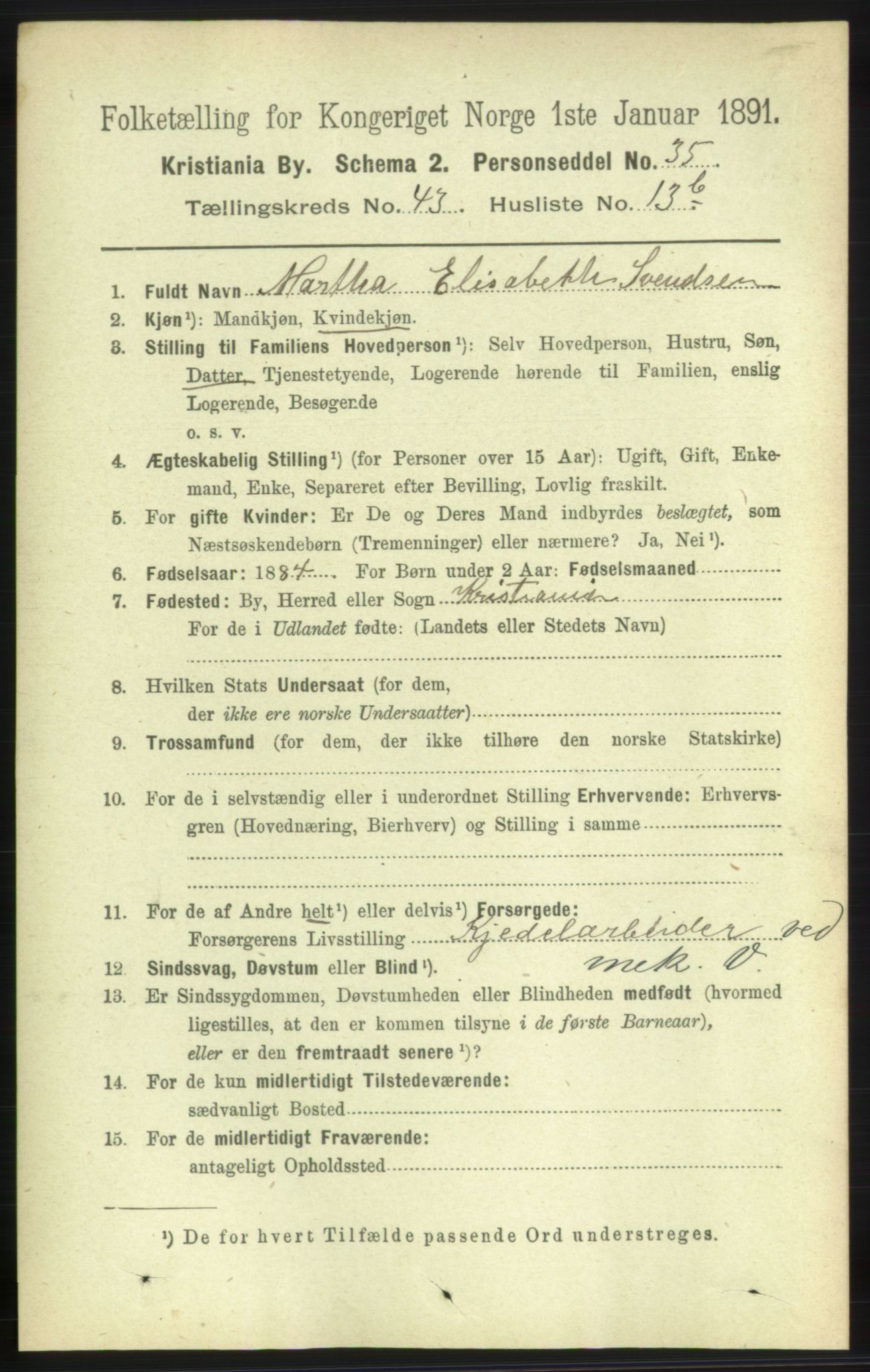 RA, 1891 census for 0301 Kristiania, 1891, p. 26127