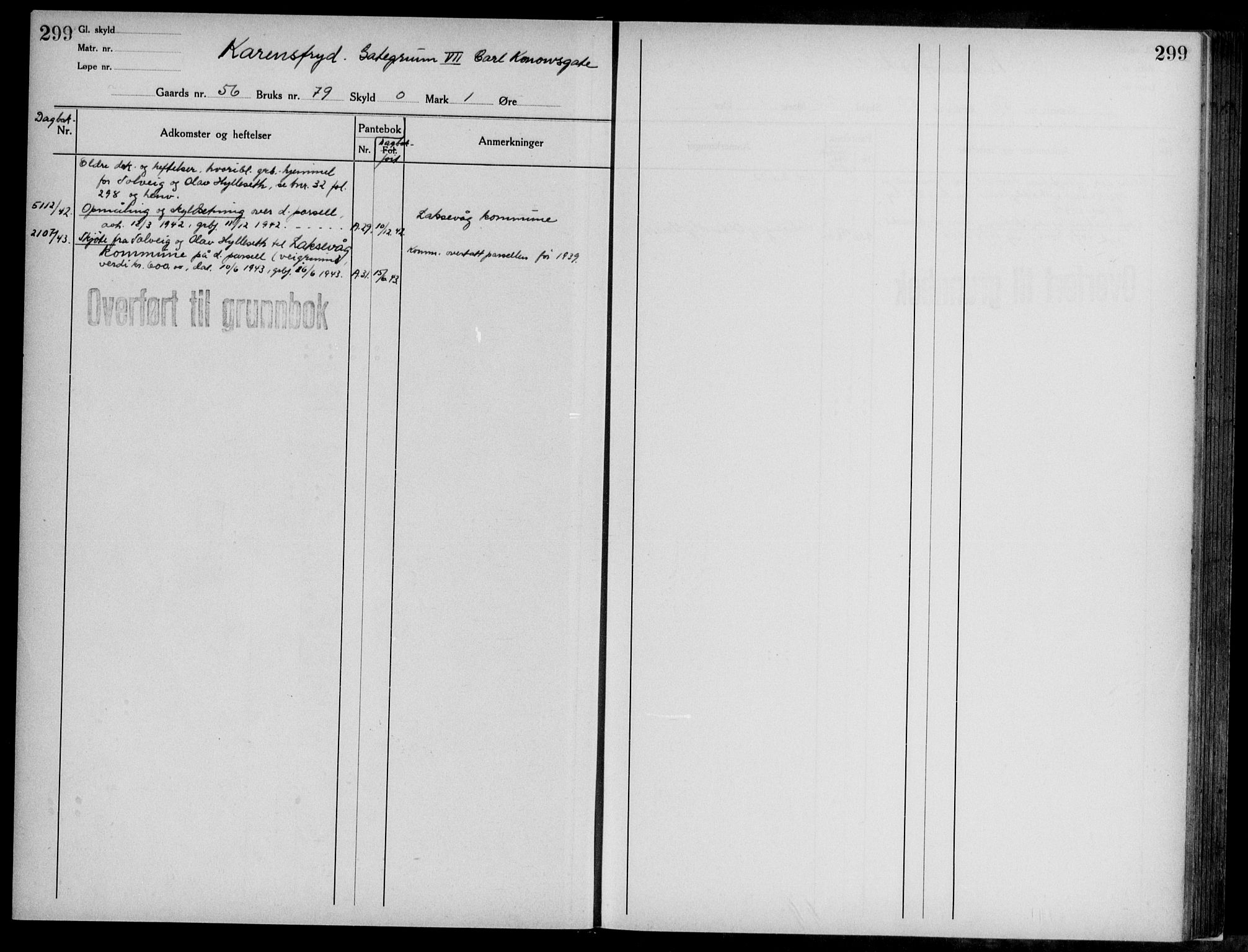 Midhordland sorenskriveri, AV/SAB-A-3001/1/G/Ga/Gab/L0117: Mortgage register no. II.A.b.117, p. 299