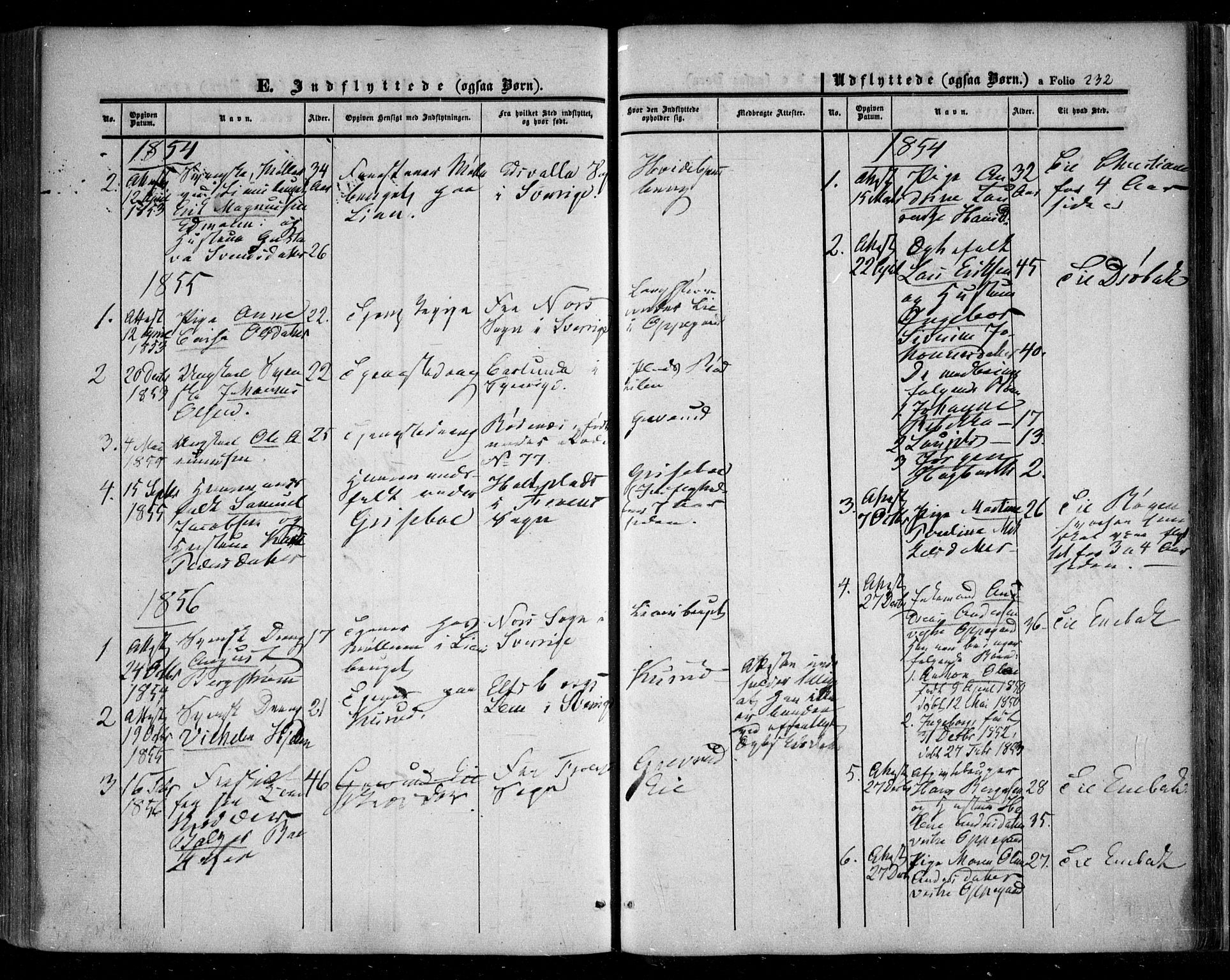 Nesodden prestekontor Kirkebøker, AV/SAO-A-10013/F/Fa/L0007: Parish register (official) no. I 7, 1848-1868, p. 232