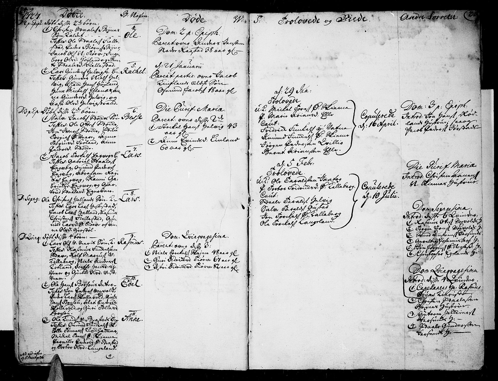 Lista sokneprestkontor, AV/SAK-1111-0027/F/Fa/L0002: Parish register (official) no. A 2 /1, 1726-1742, p. 24-25