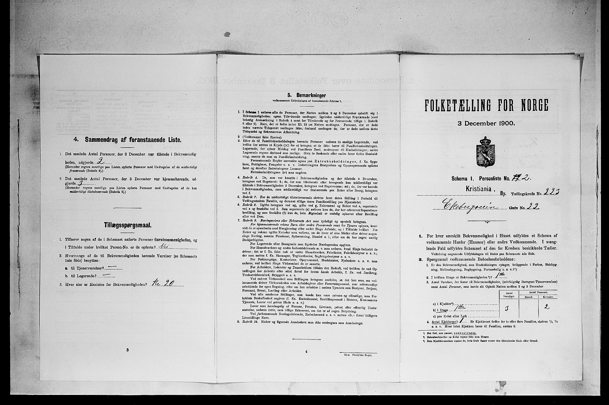 SAO, 1900 census for Kristiania, 1900, p. 18853